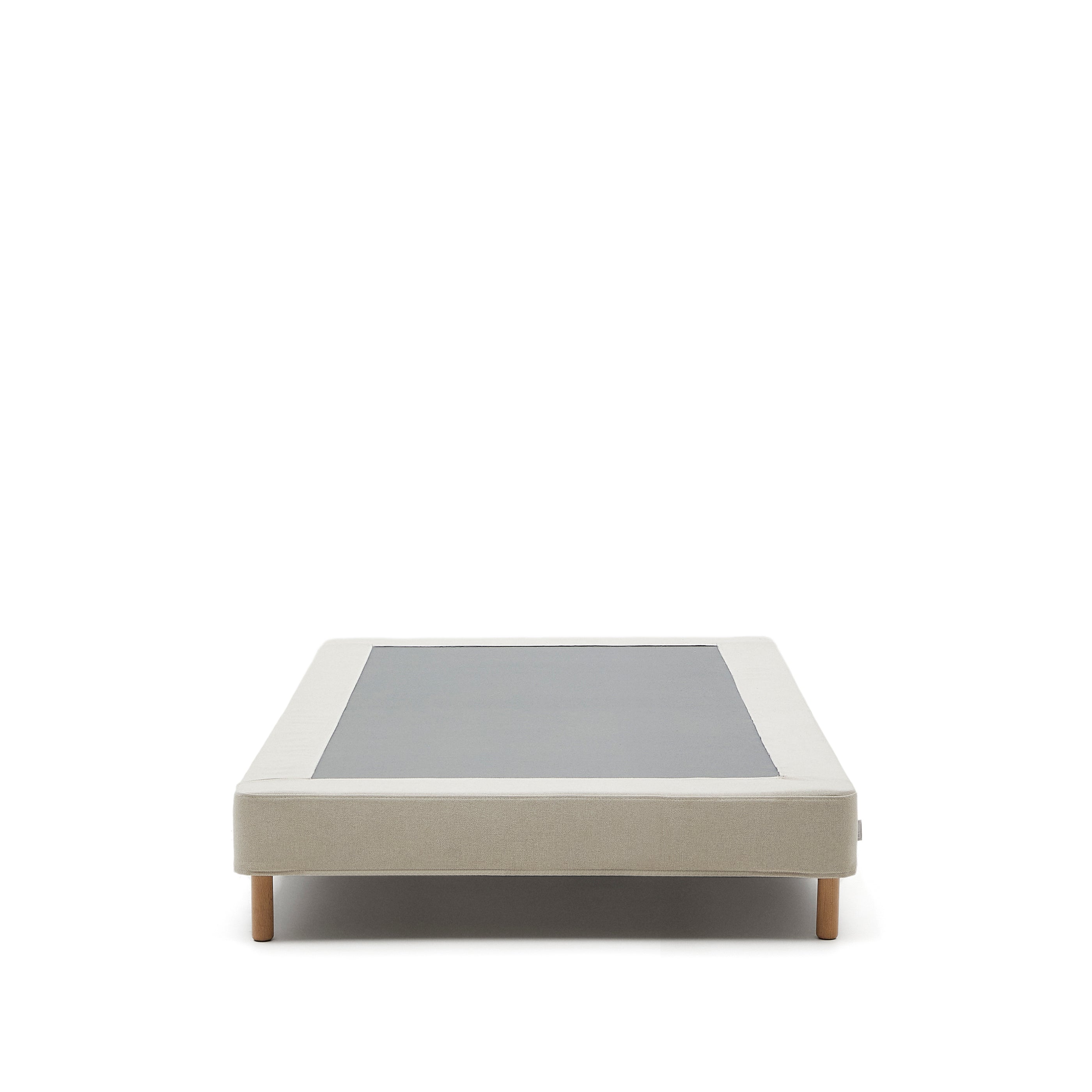 Ofelia base with ecru removable cover and solid beech wooden legs for a 90 x 200 cm mattress FSC Mix Credit - Product Image