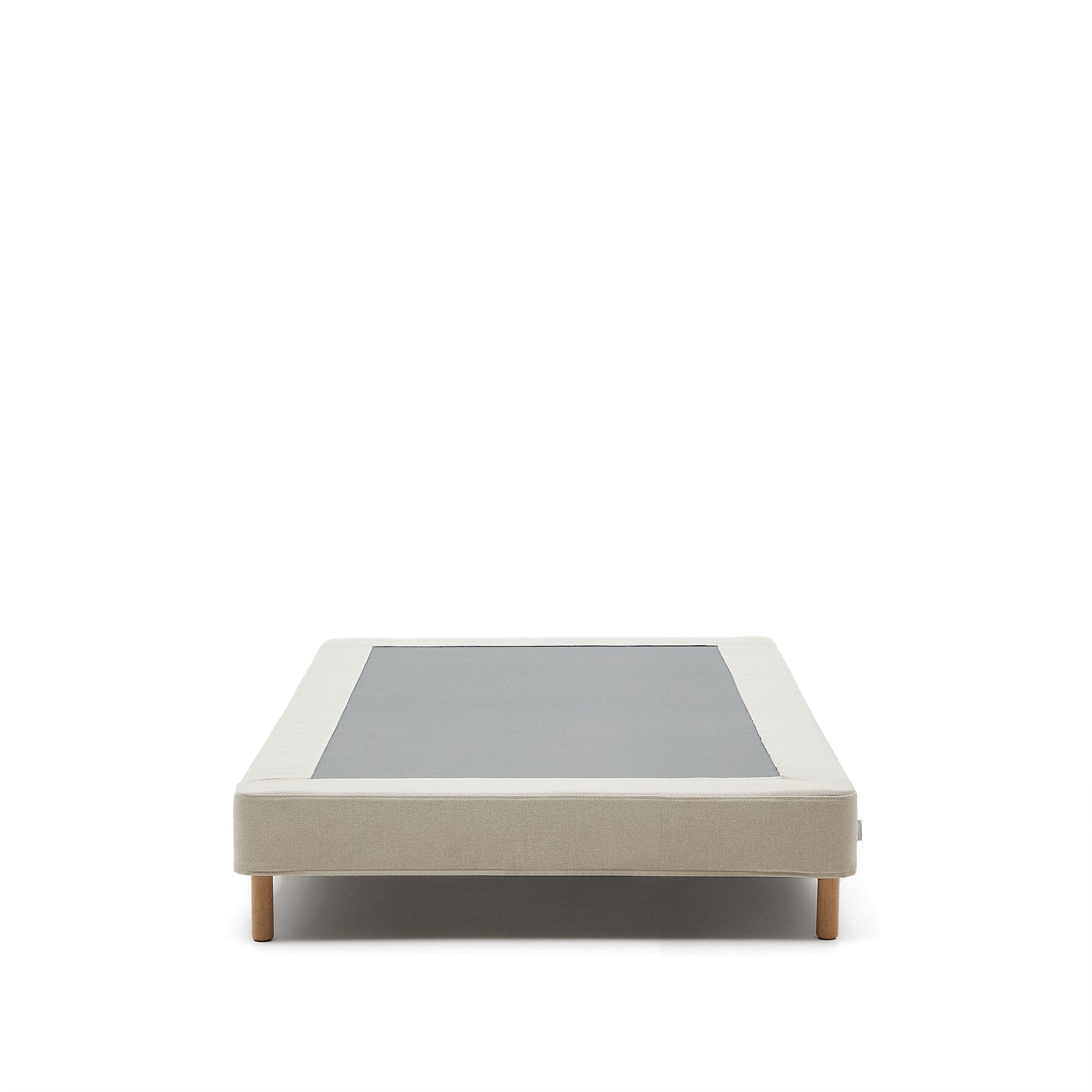 Ofelia base with ecru removable cover and solid beech wooden legs for a 90 x 200 cm mattress FSC Mix Credit - Product Image