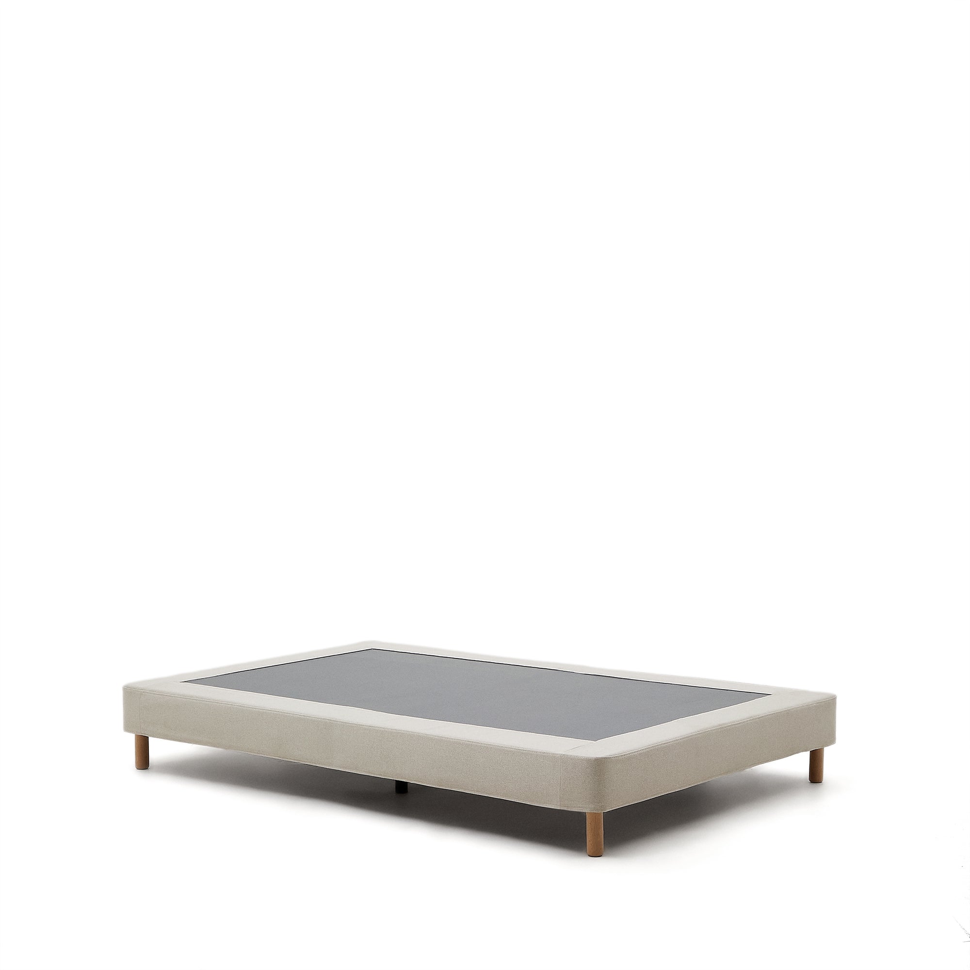 Ofelia base with ecru removable cover and solid beech wooden legs for a 90 x 200 cm mattress FSC Mix Credit - Product Image
