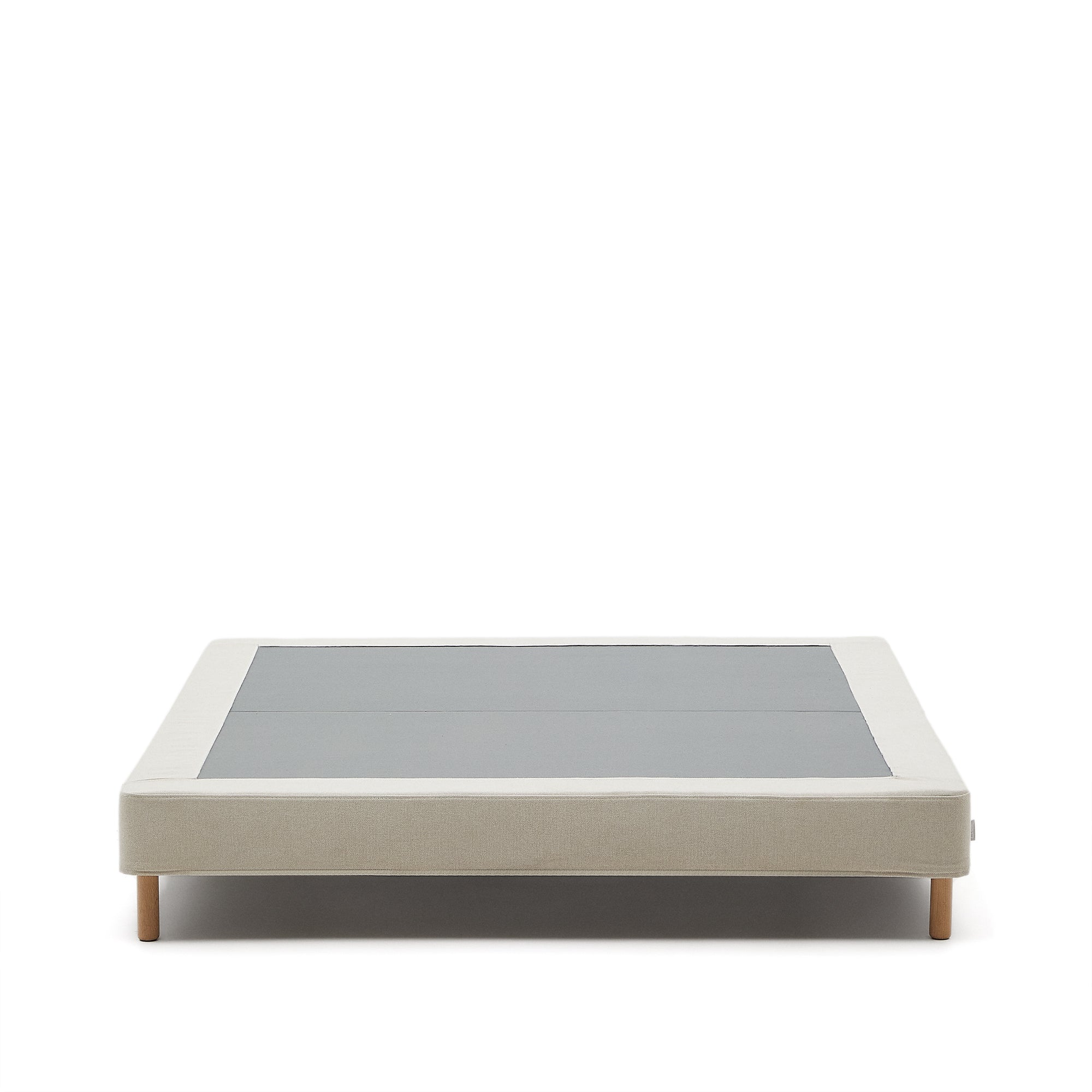 Ofelia base with ecru removable cover and solid beech wooden legs for a 160 x 200 cm mattress - Product Image