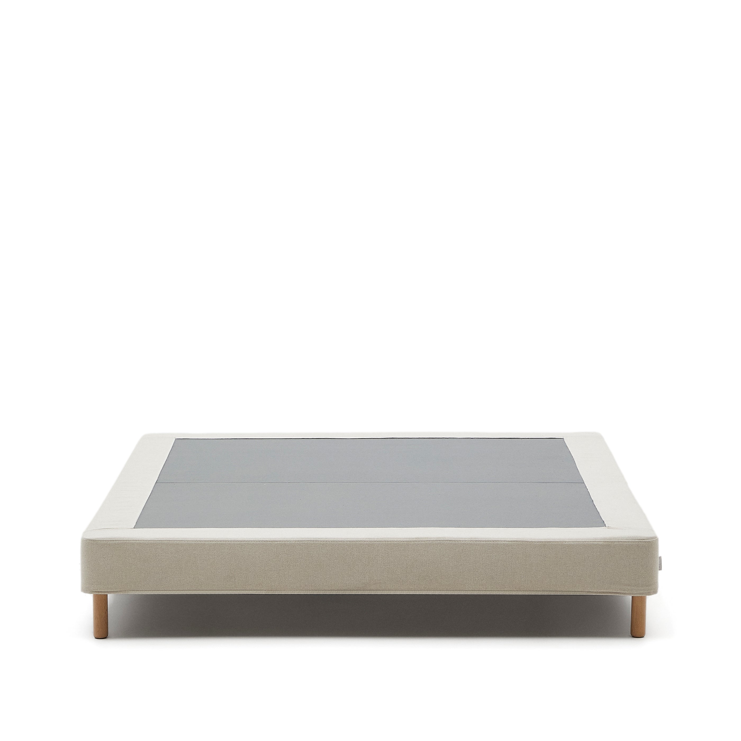 Ofelia base with ecru removable cover and solid beech wooden legs for a 160 x 200 cm mattress - Product Image