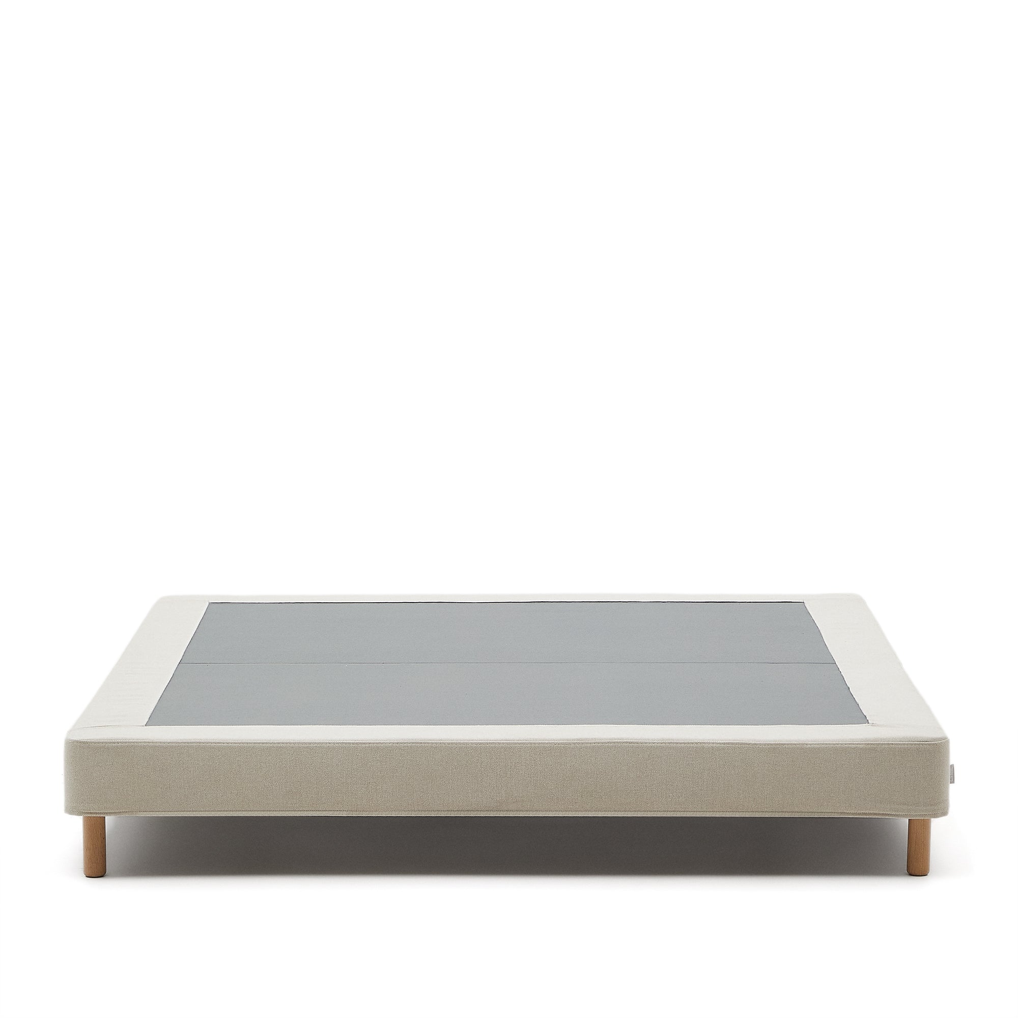 Ofelia base with ecru removable cover and solid beech wooden legs for a 180 x 200 cm mattress FSC Mix Credit - Product Image