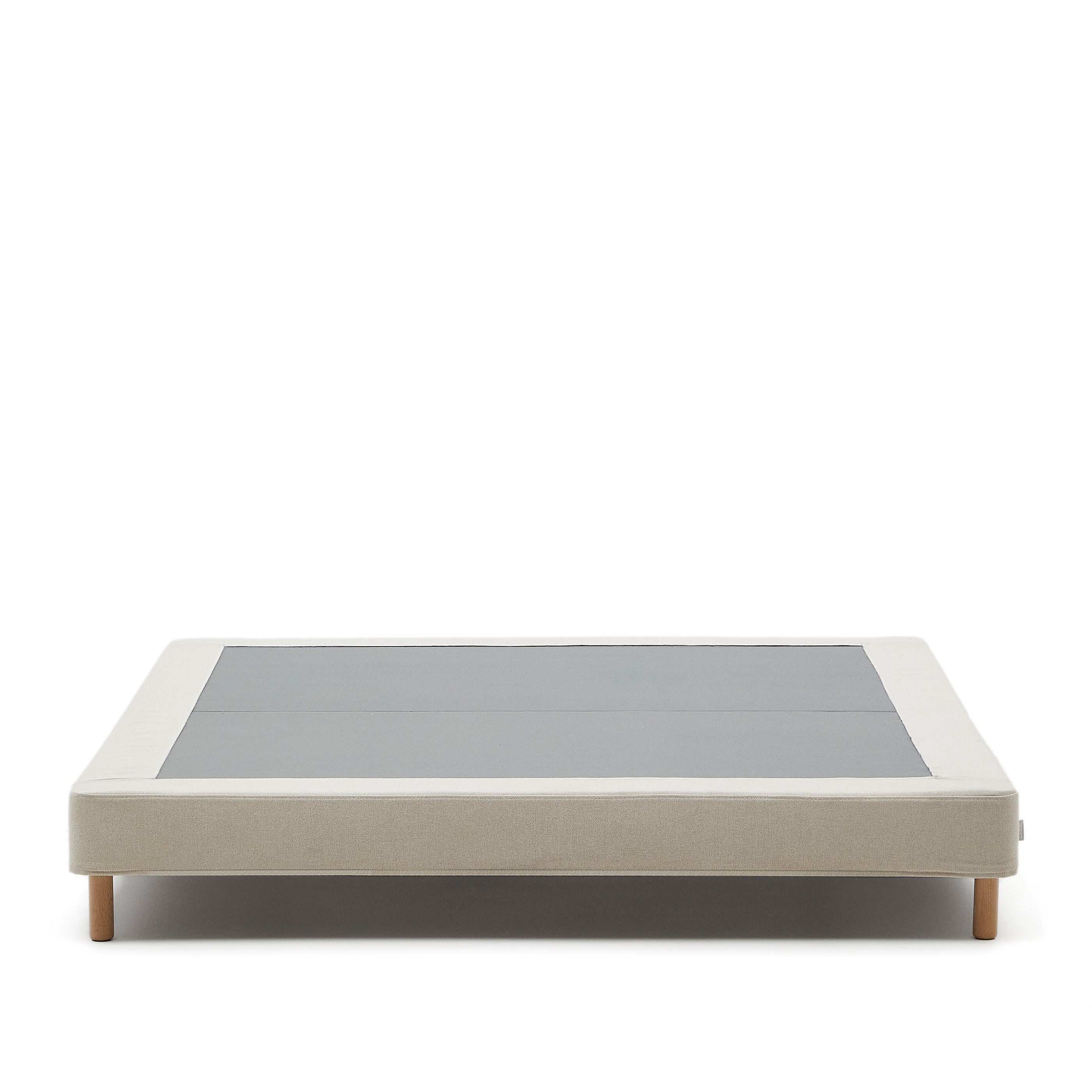 Ofelia base with ecru removable cover and solid beech wooden legs for a 180 x 200 cm mattress FSC Mix Credit - Product Image