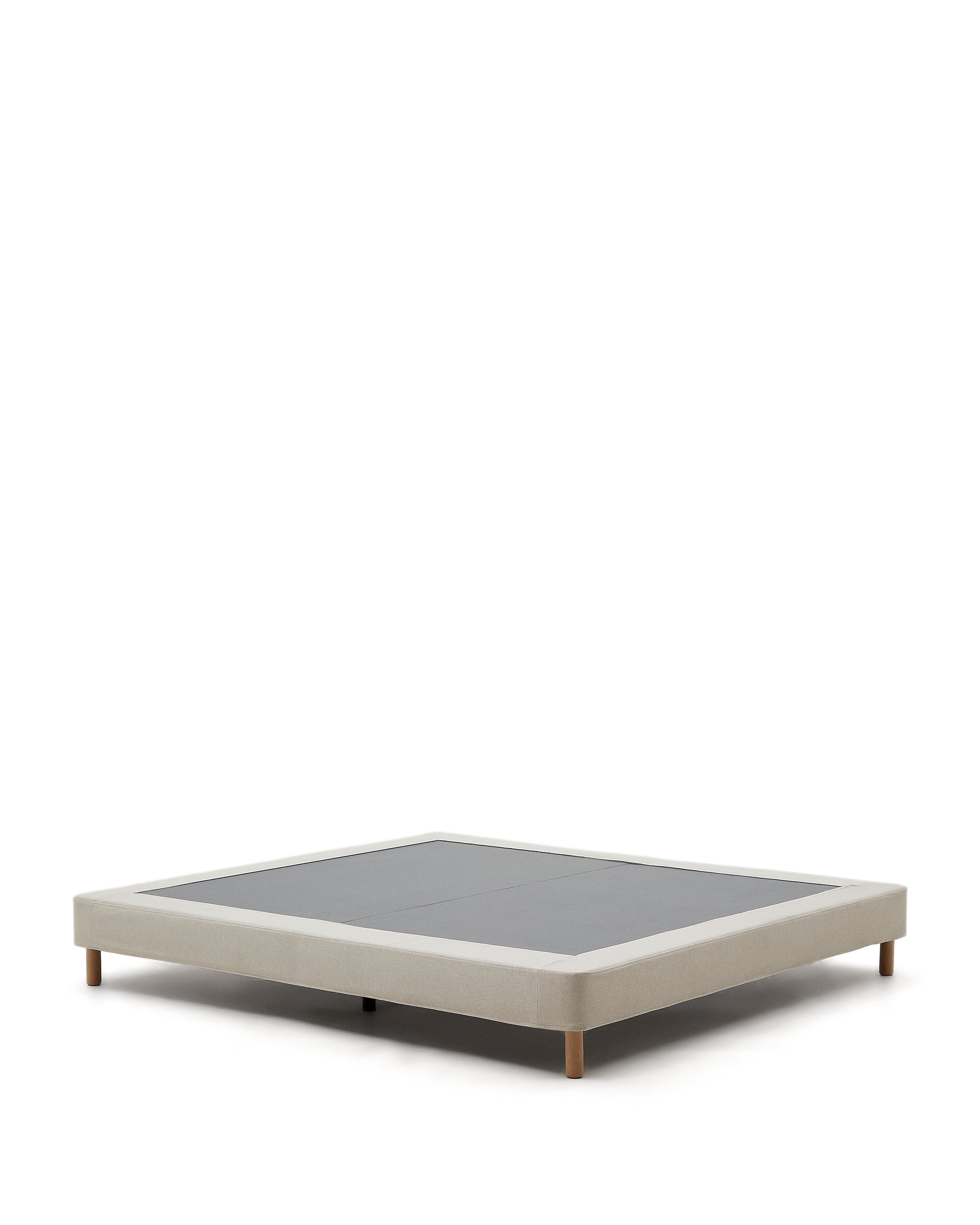 Ofelia base with ecru removable cover and solid beech wooden legs for a 180 x 200 cm mattress FSC Mix Credit - Product Image