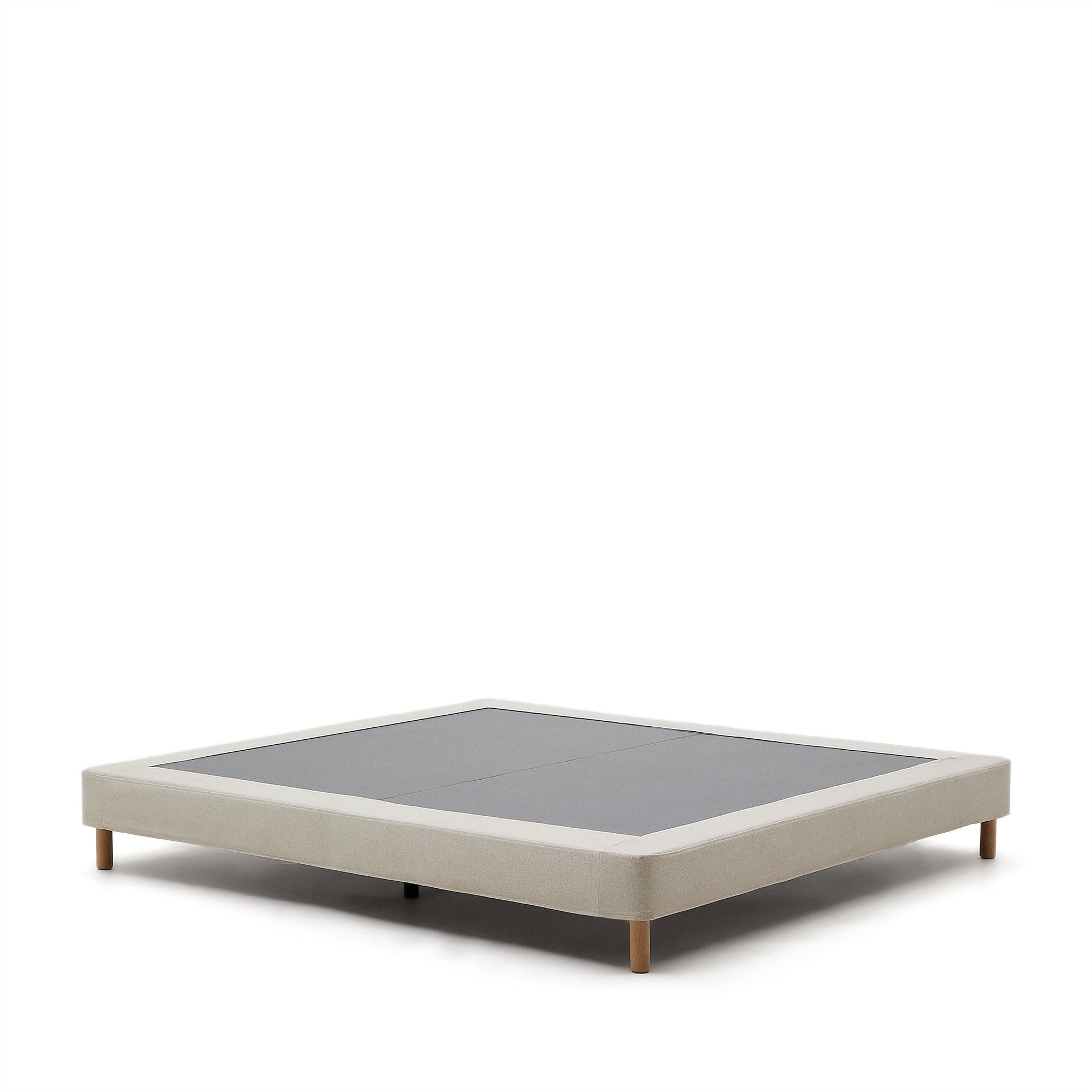 Ofelia base with ecru removable cover and solid beech wooden legs for a 180 x 200 cm mattress FSC Mix Credit - Product Image