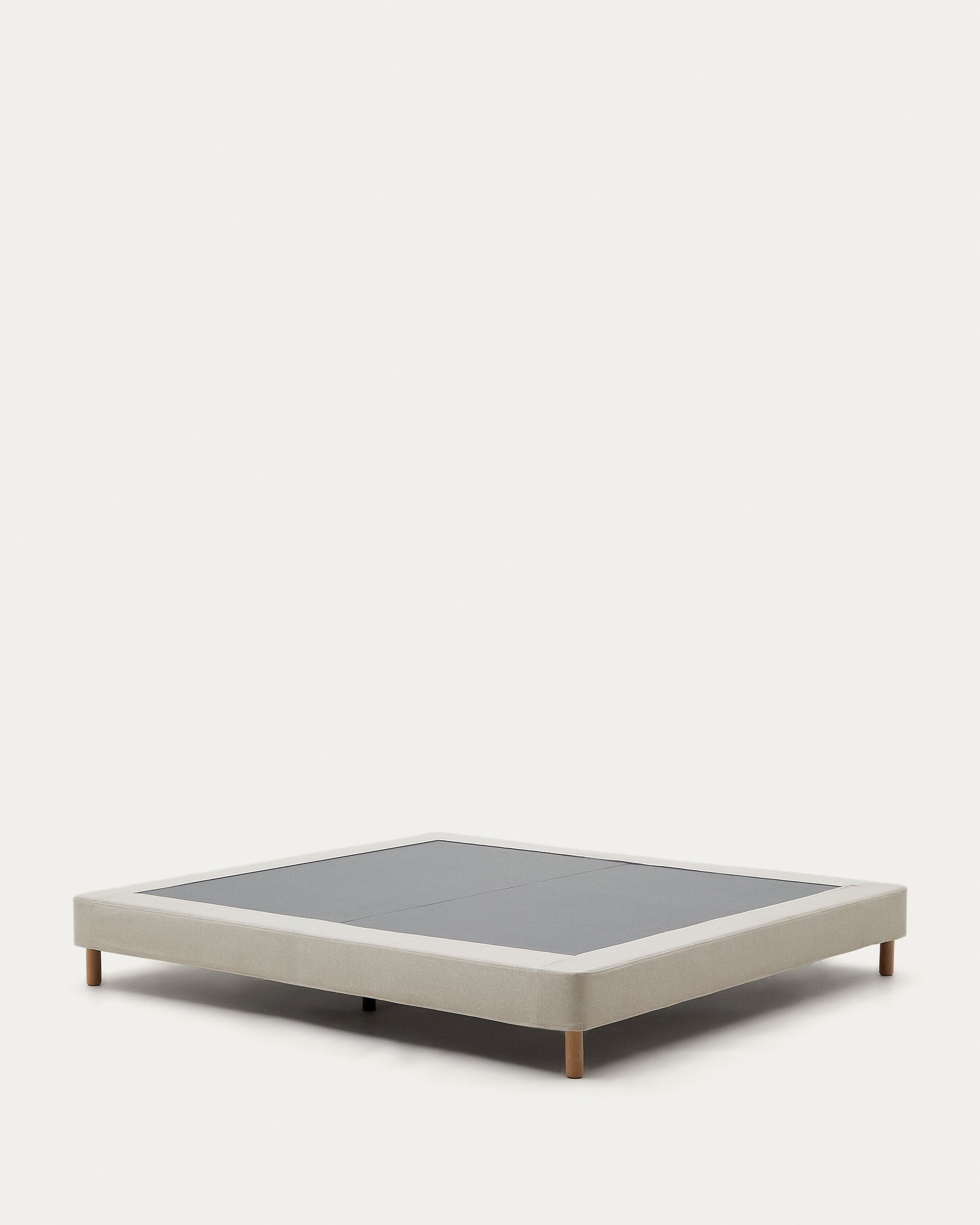 Ofelia base with ecru removable cover and solid beech wooden legs for a 180 x 200 cm mattress FSC Mix Credit - Product View