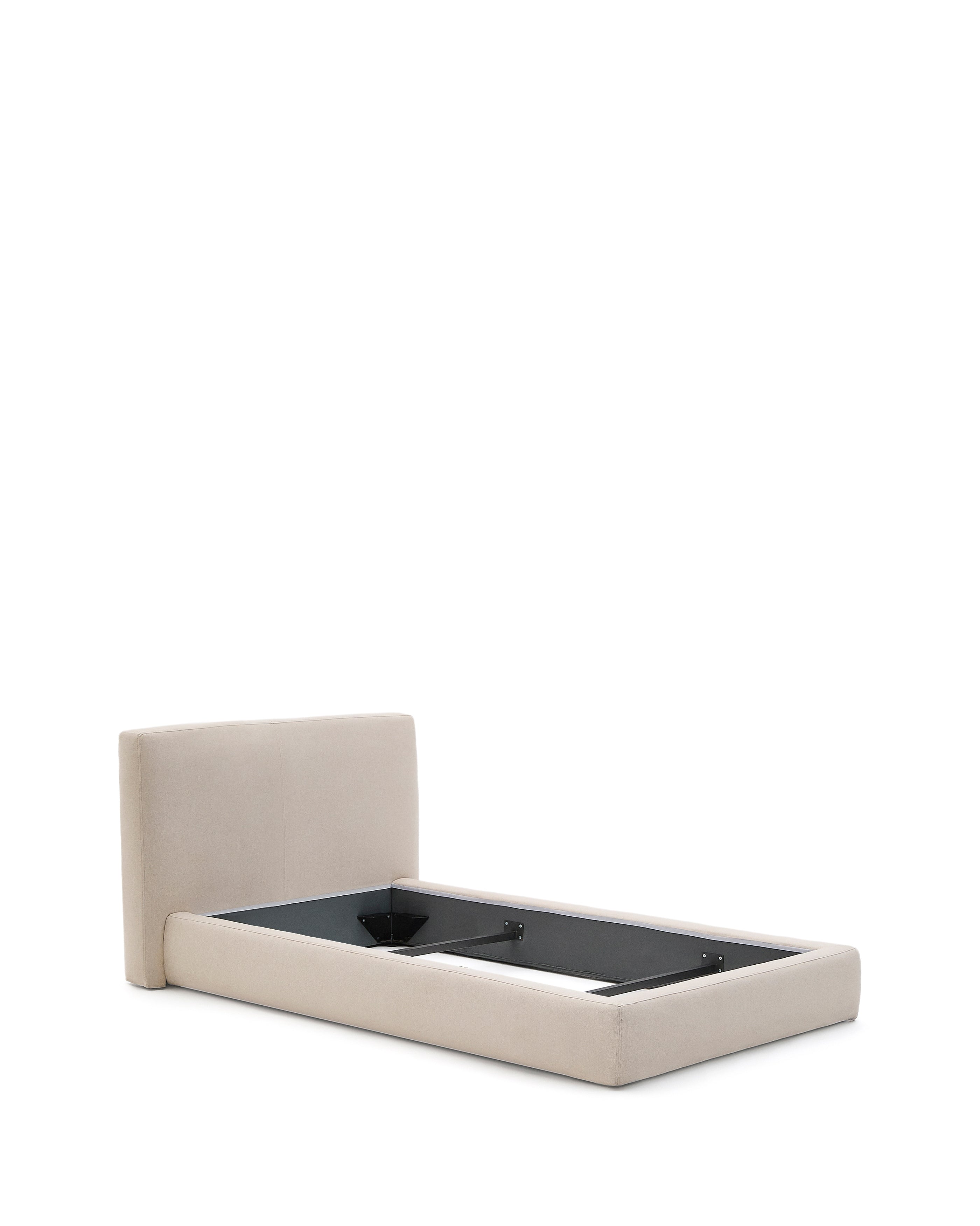 Beige Blok bed with removable covers for 90 x 200 cm mattress FSC Mix Credit - Product Image