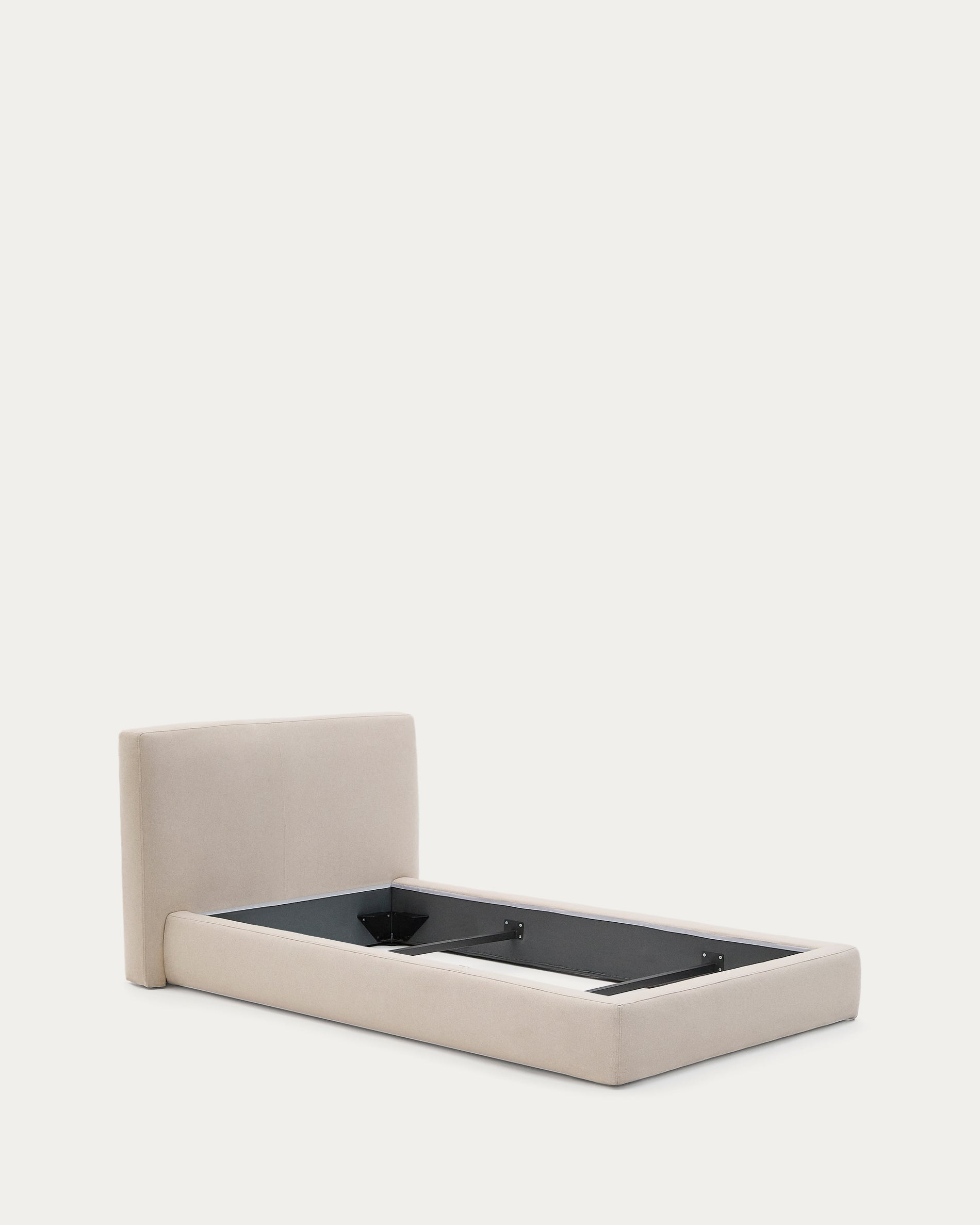 Beige Blok bed with removable covers for 90 x 200 cm mattress FSC Mix Credit - Product View