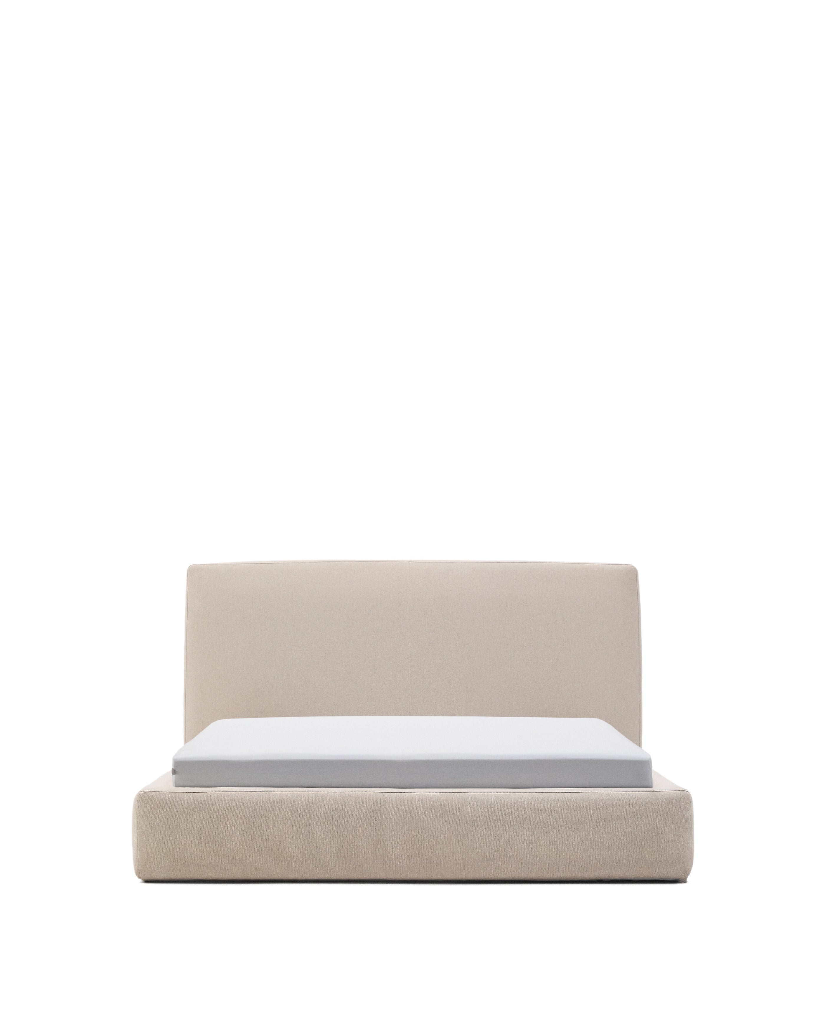 Beige Blok bed with removable covers for 160 x 200 cm mattress FSC Mix Credit - Product Image