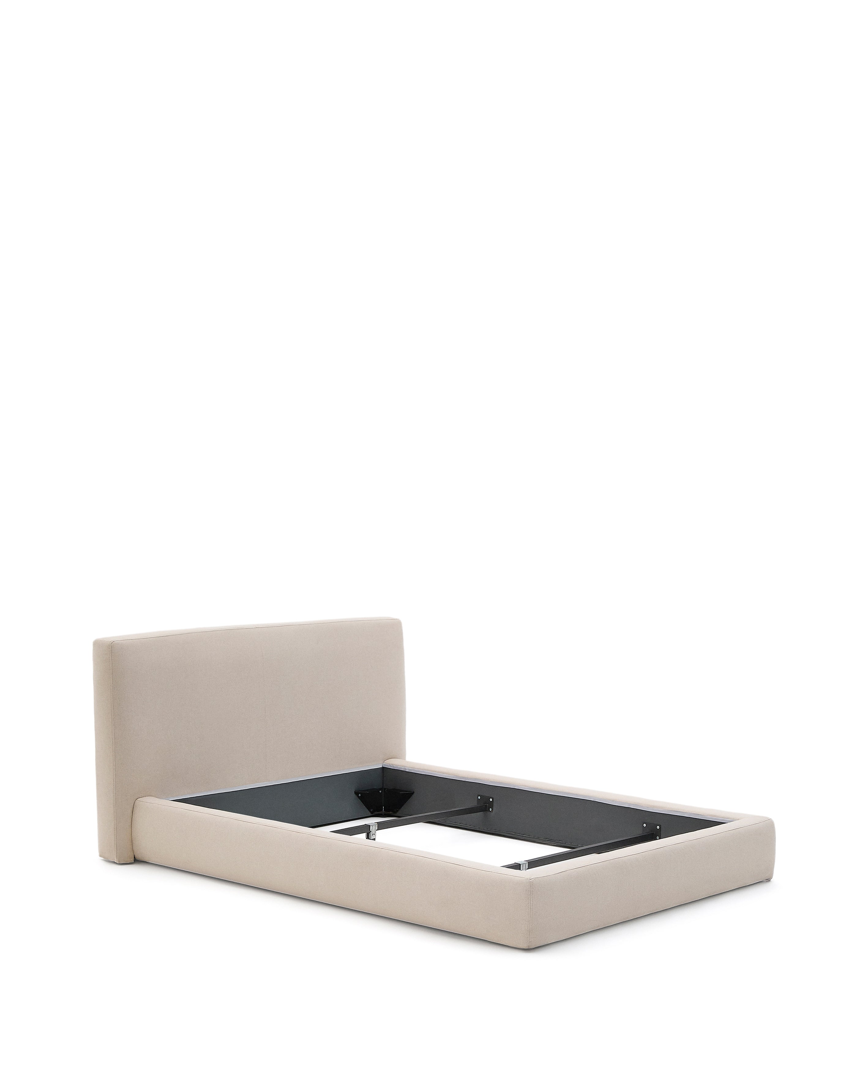 Beige Blok bed with removable covers for 160 x 200 cm mattress FSC Mix Credit - Product Image