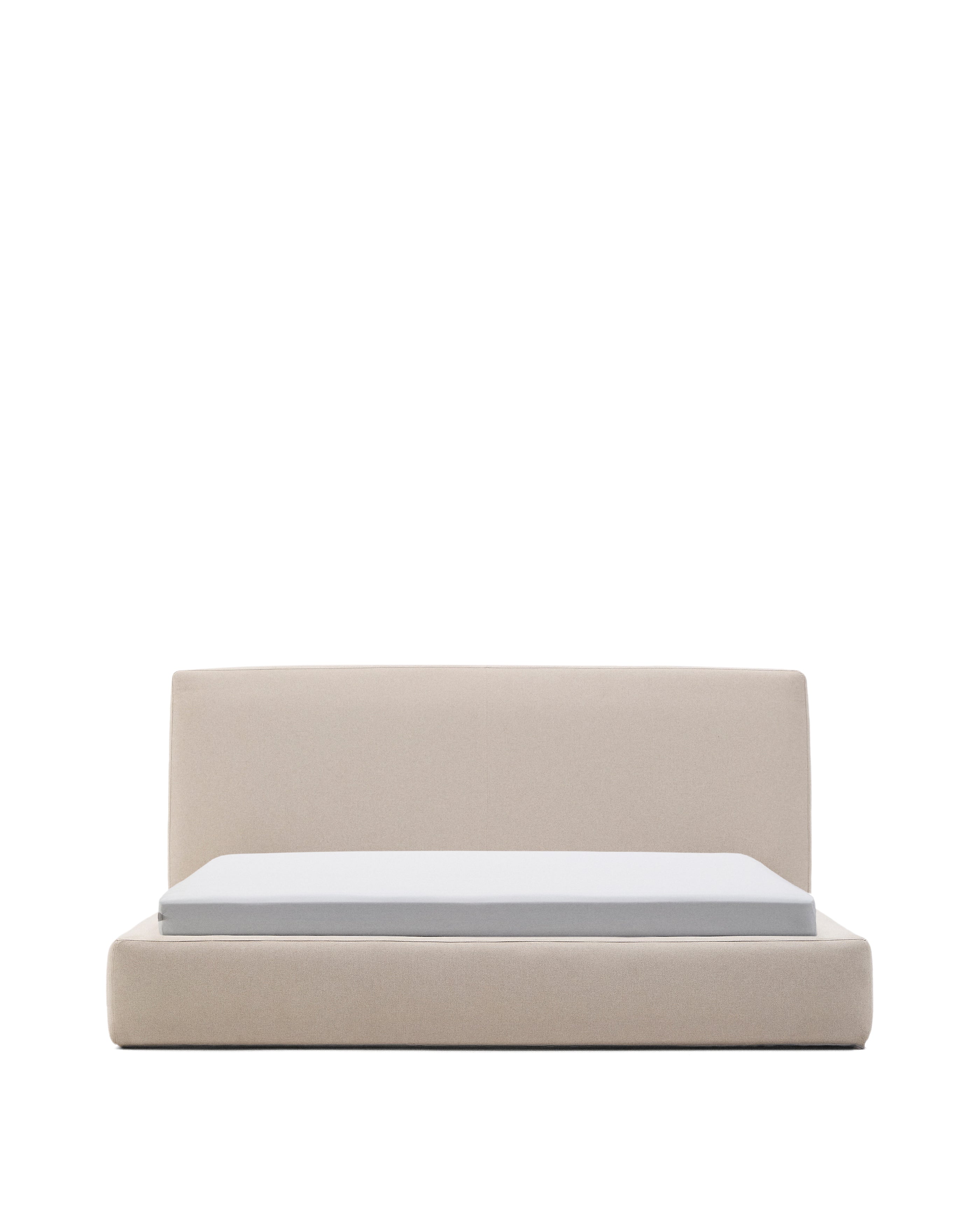 Beige Blok bed with removable covers for 180 x 200 cm mattress FSC Mix Credit - Product Image
