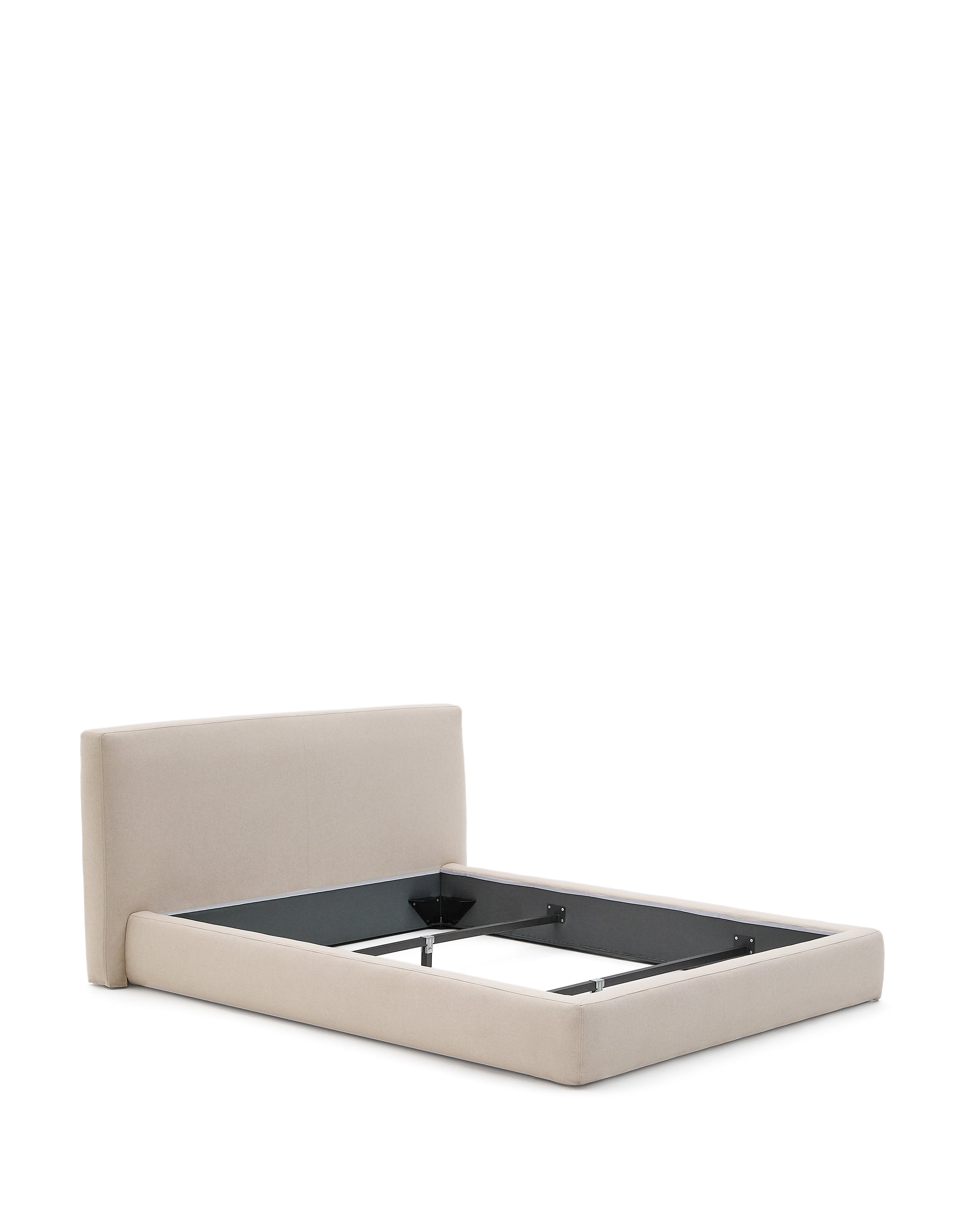 Beige Blok bed with removable covers for 180 x 200 cm mattress FSC Mix Credit - Product Image