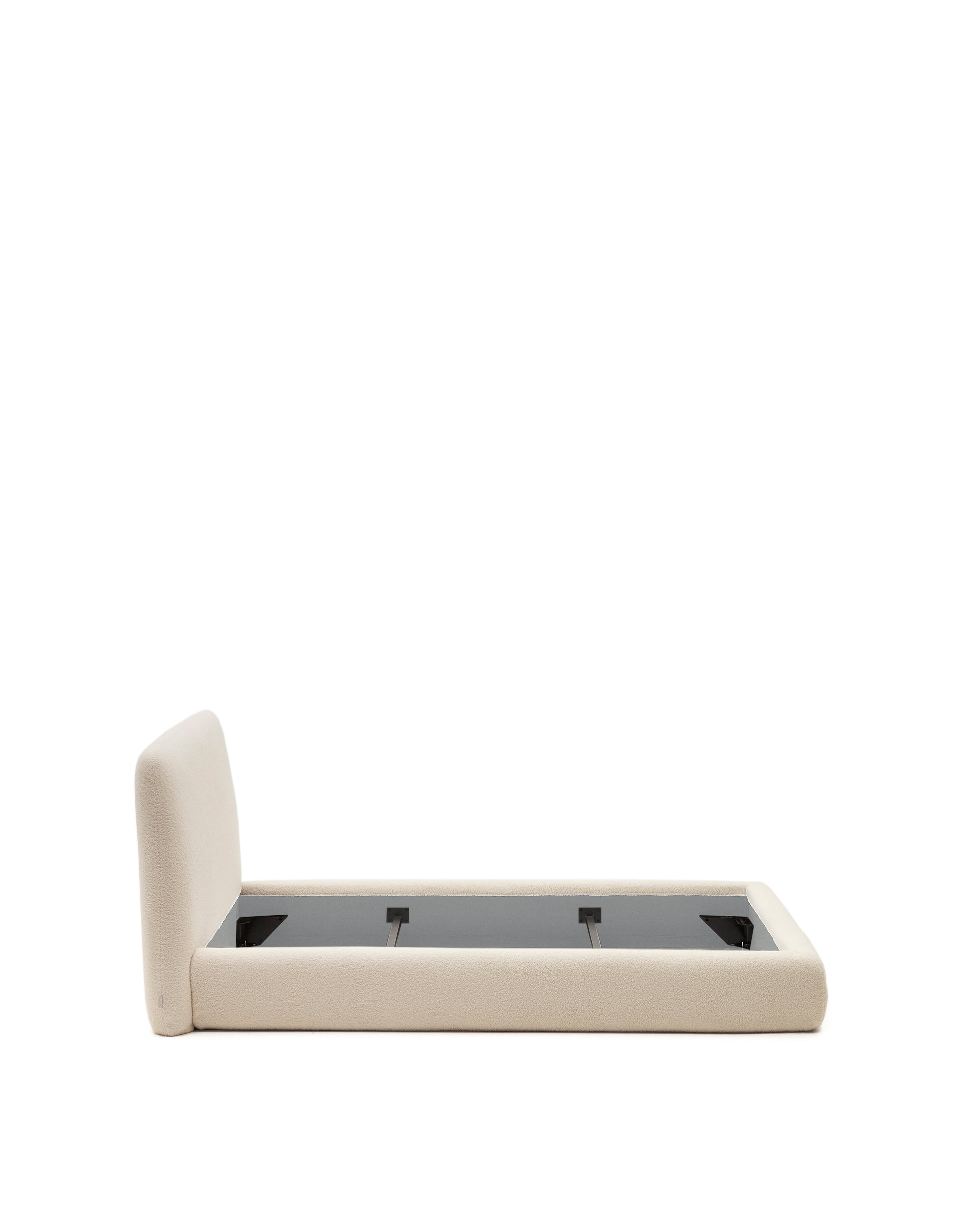 Martina bed with ecru bouclé removable cover for 90 x 200 cm mattress FSC Mix Credit - Product Image