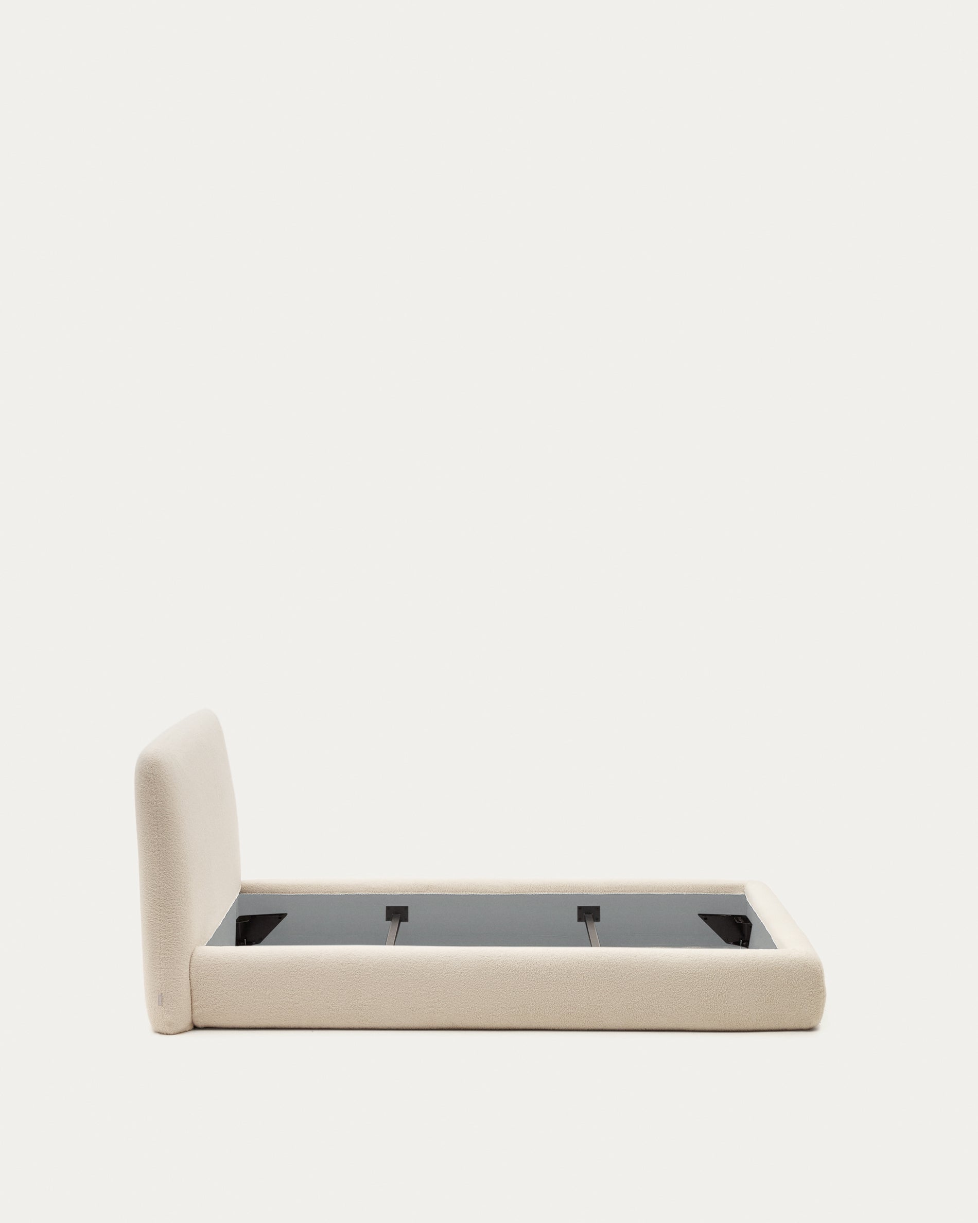 Martina bed with ecru bouclé removable cover for 90 x 200 cm mattress FSC Mix Credit - Product View