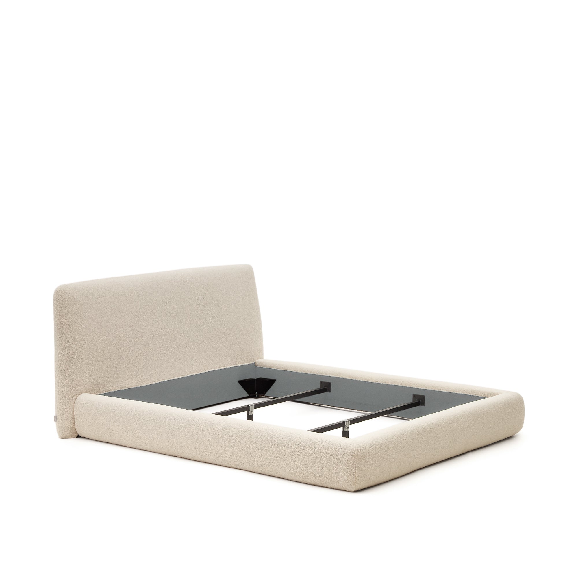 Martina bed with ecru bouclé removable cover for 180 x 200 cm mattress FSC Mix Credit - Product Image