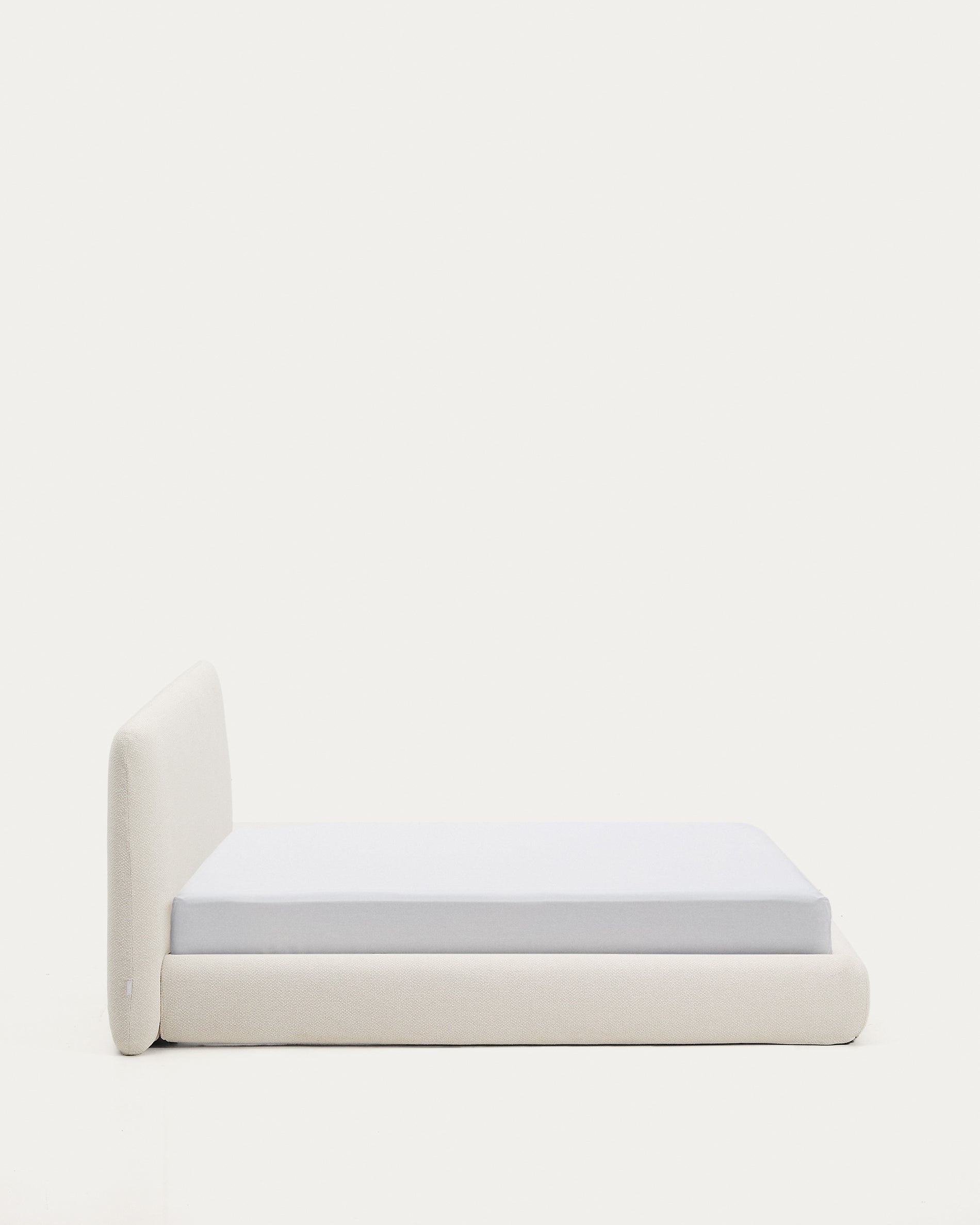 Martina bed with removable cover in ecru chenille for mattress 180 x 200cm - Product View