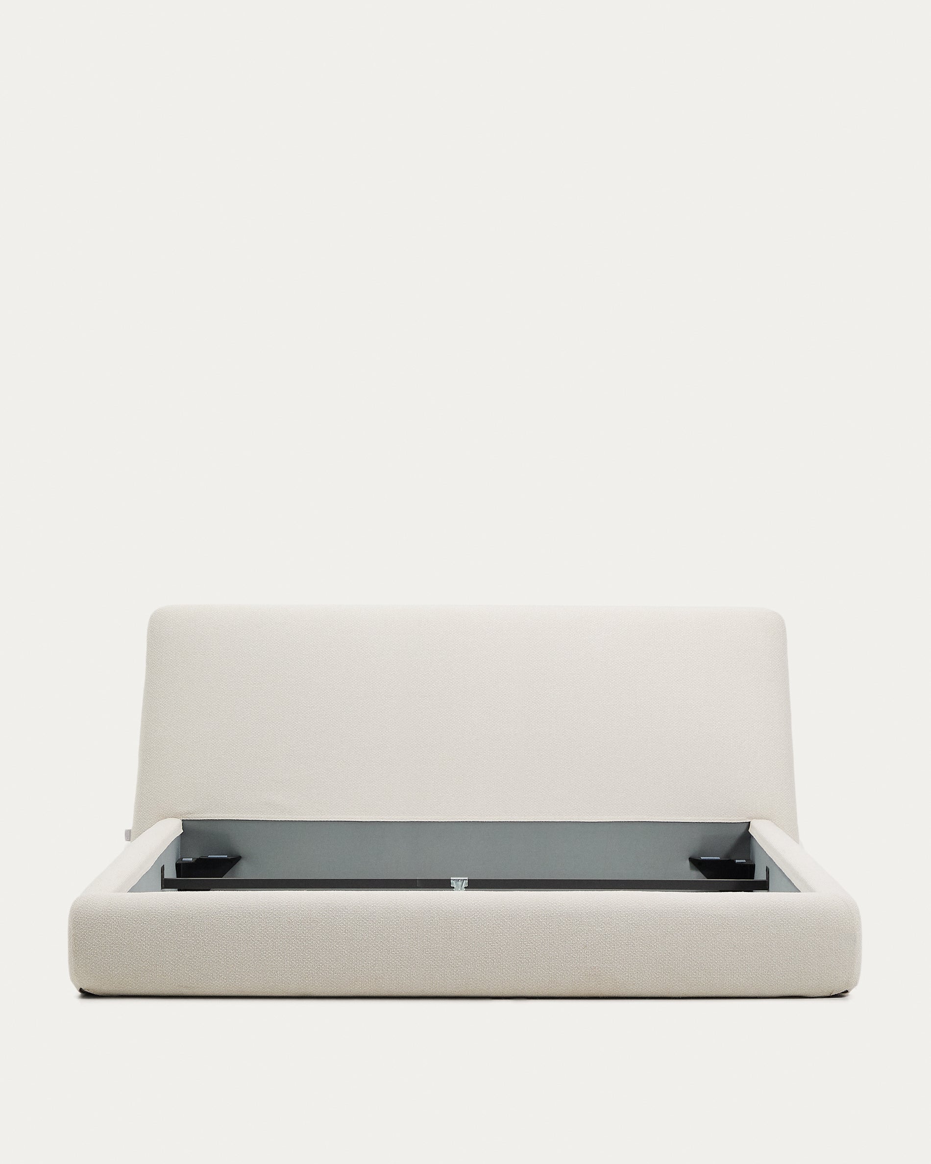 Martina bed with removable cover in ecru chenille for mattress 180 x 200cm - Product View