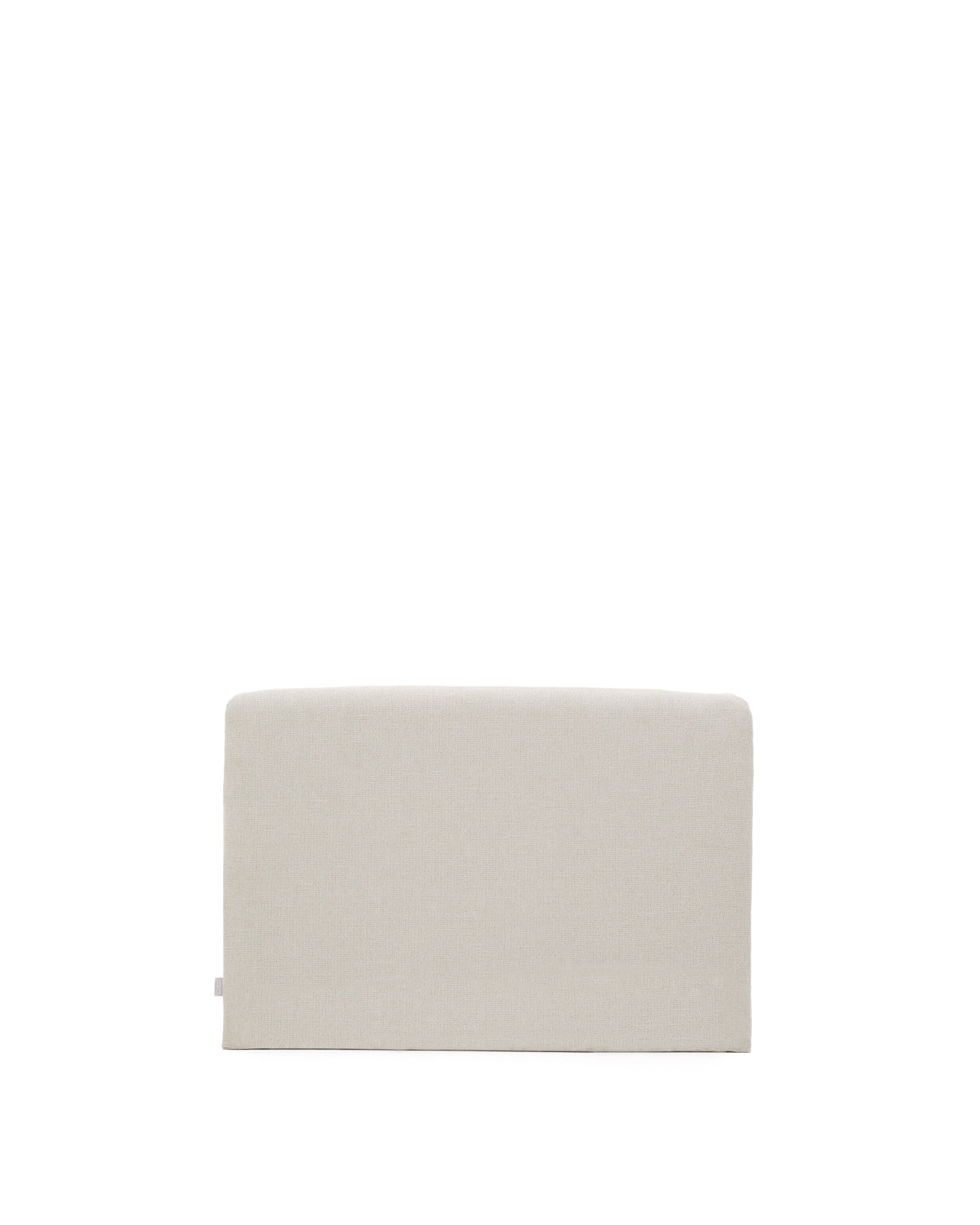 Pearl chenille Valma headboard with removable cover for a 90 x 200 cm bed - Product Image