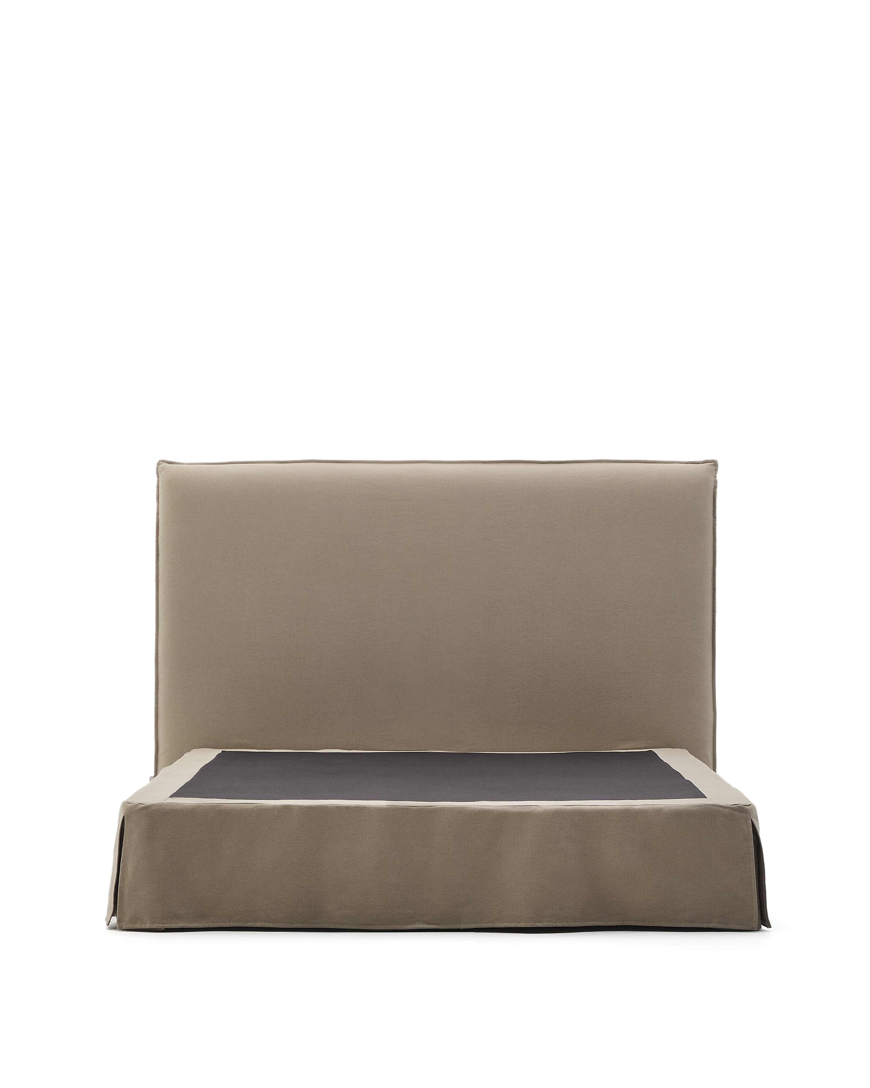 Jaira ágy levehető len és pamut huzattal, taupe színben, 150 x 190 cm FSC Mix Credit matracra