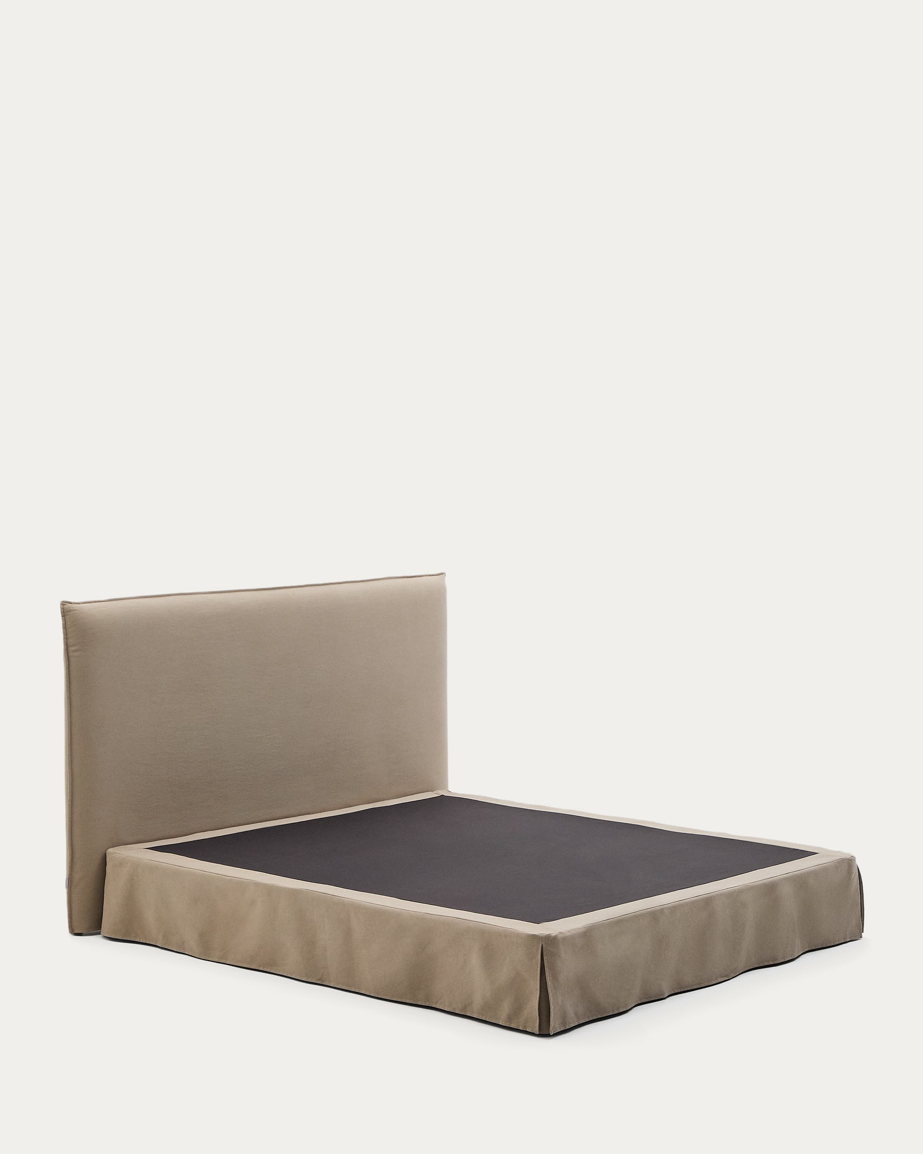 Jaira bed with removable linen and cotton cover in taupe for a 180 x 200 cm FSC Mix Credit mattress - Product View