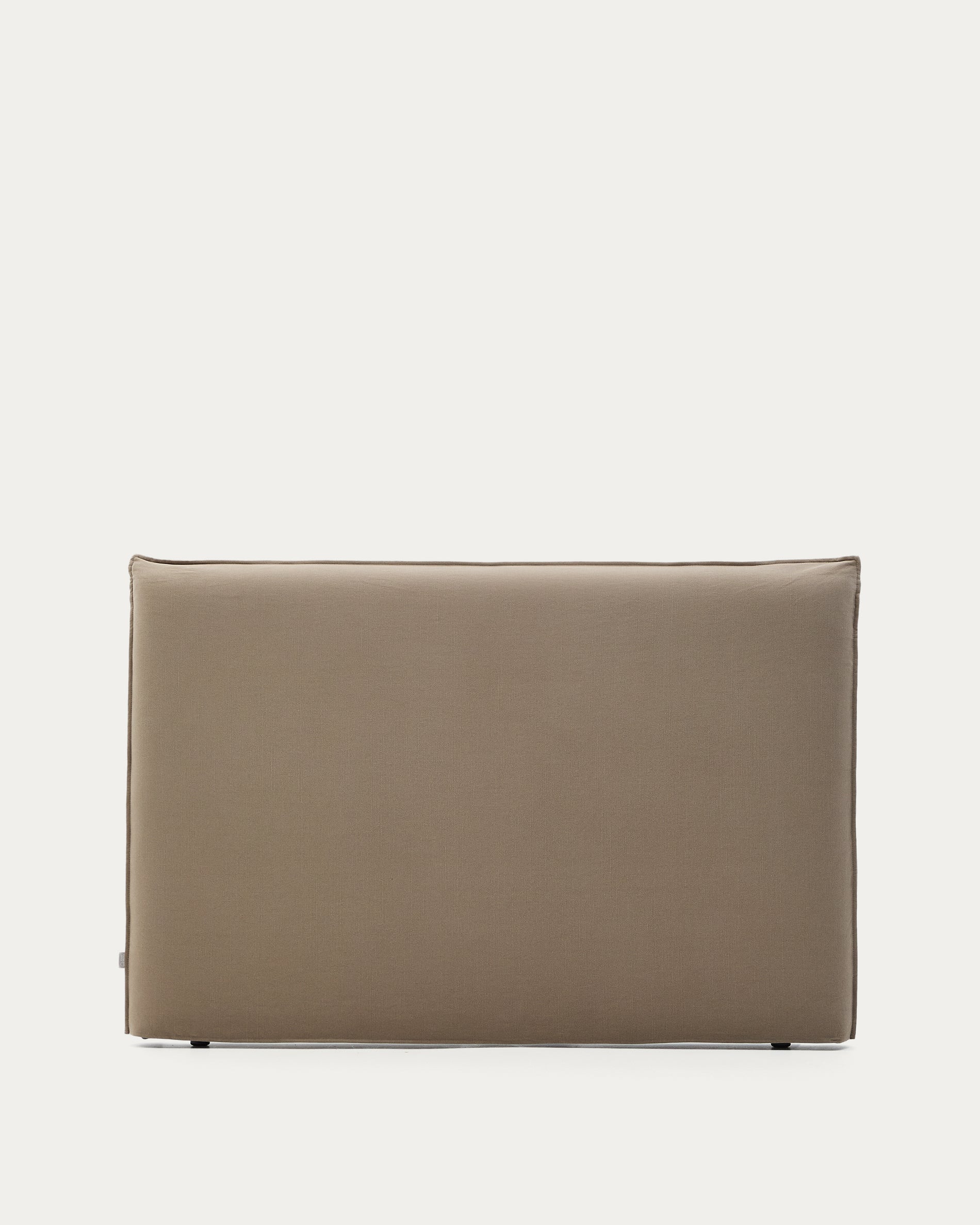 Jaira headboard with removable linen and cotton cover in taupe for a 160 cm FSC Mix Credit bed - Product View