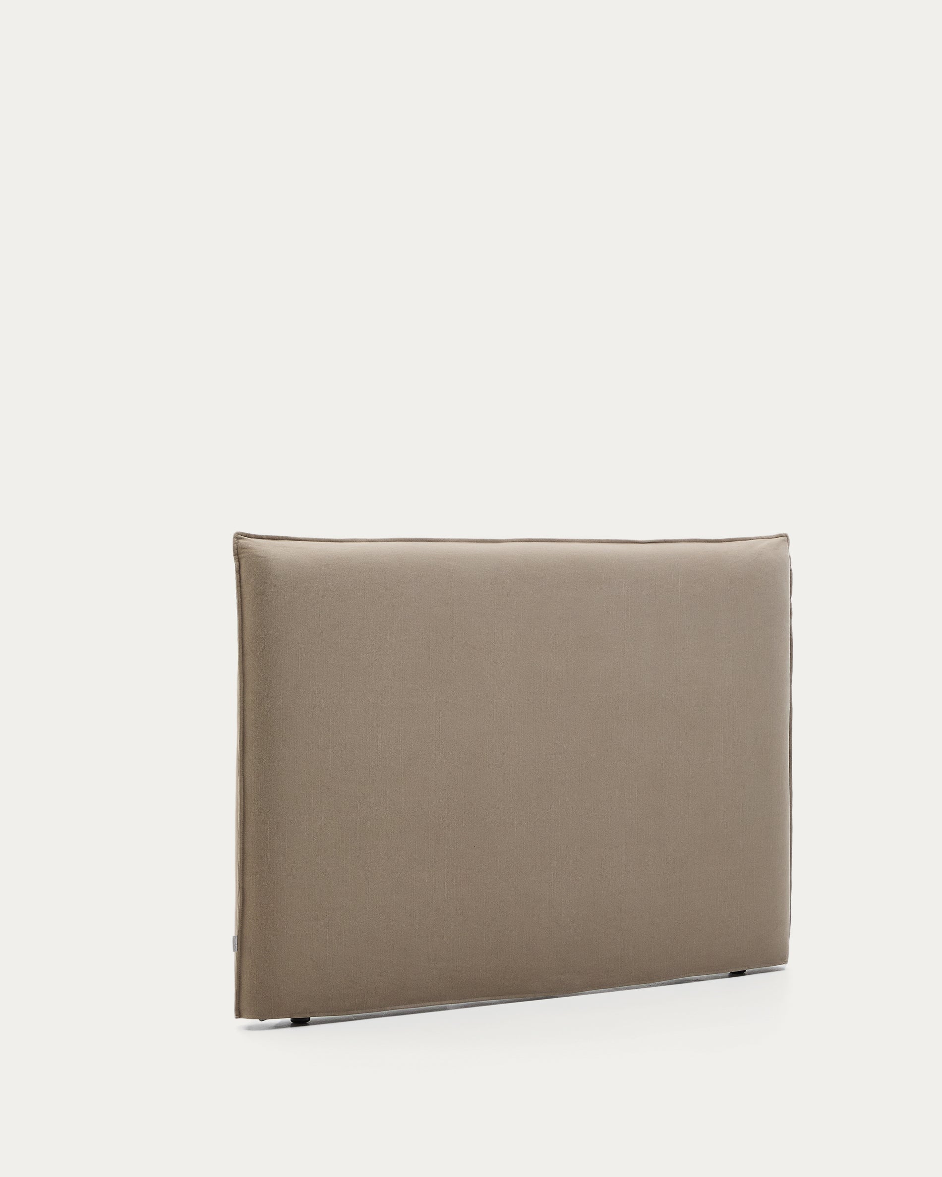 Jaira headboard with removable linen and cotton cover in taupe for a 160 cm FSC Mix Credit bed - Product View