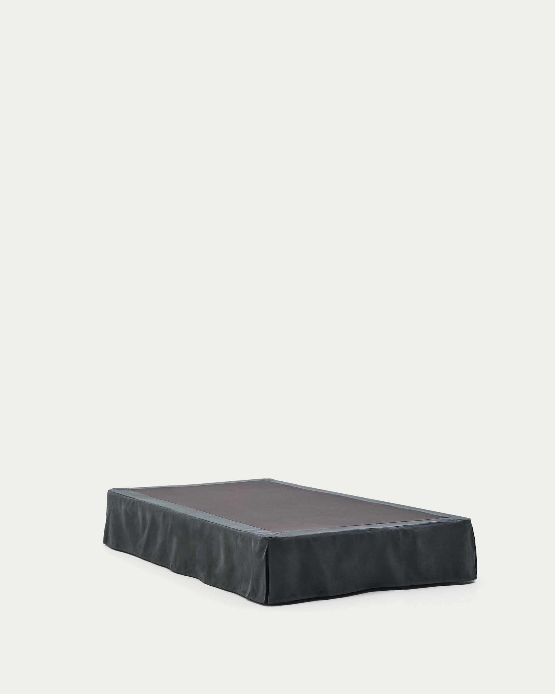 Anthracite grey linen and cotton Jaira base with removable cover for a 90 x 200 cm mattress - Product View