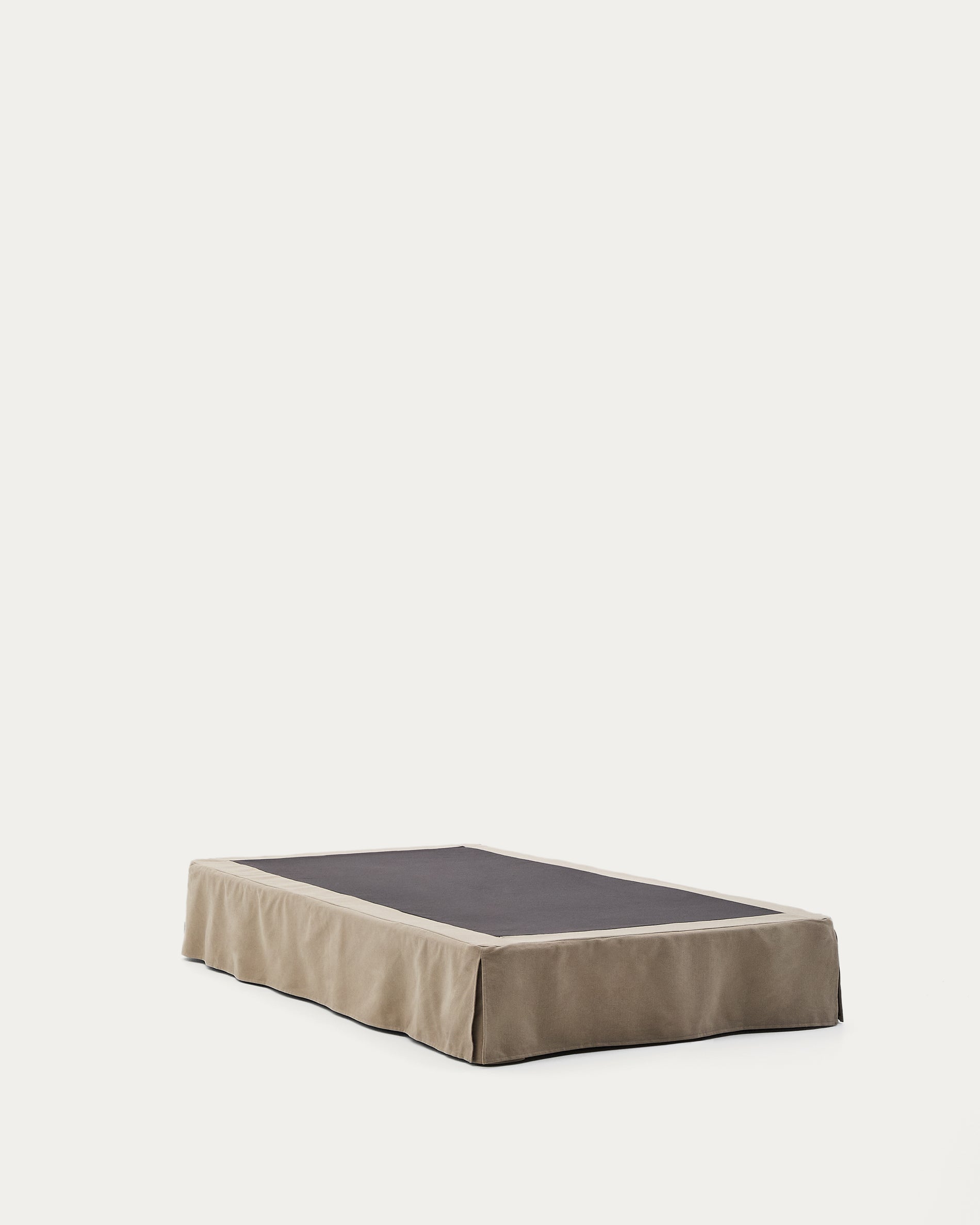 Jaira base with removable linen and cotton cover in taupe for a 90 x 200 cm mattress - Product View