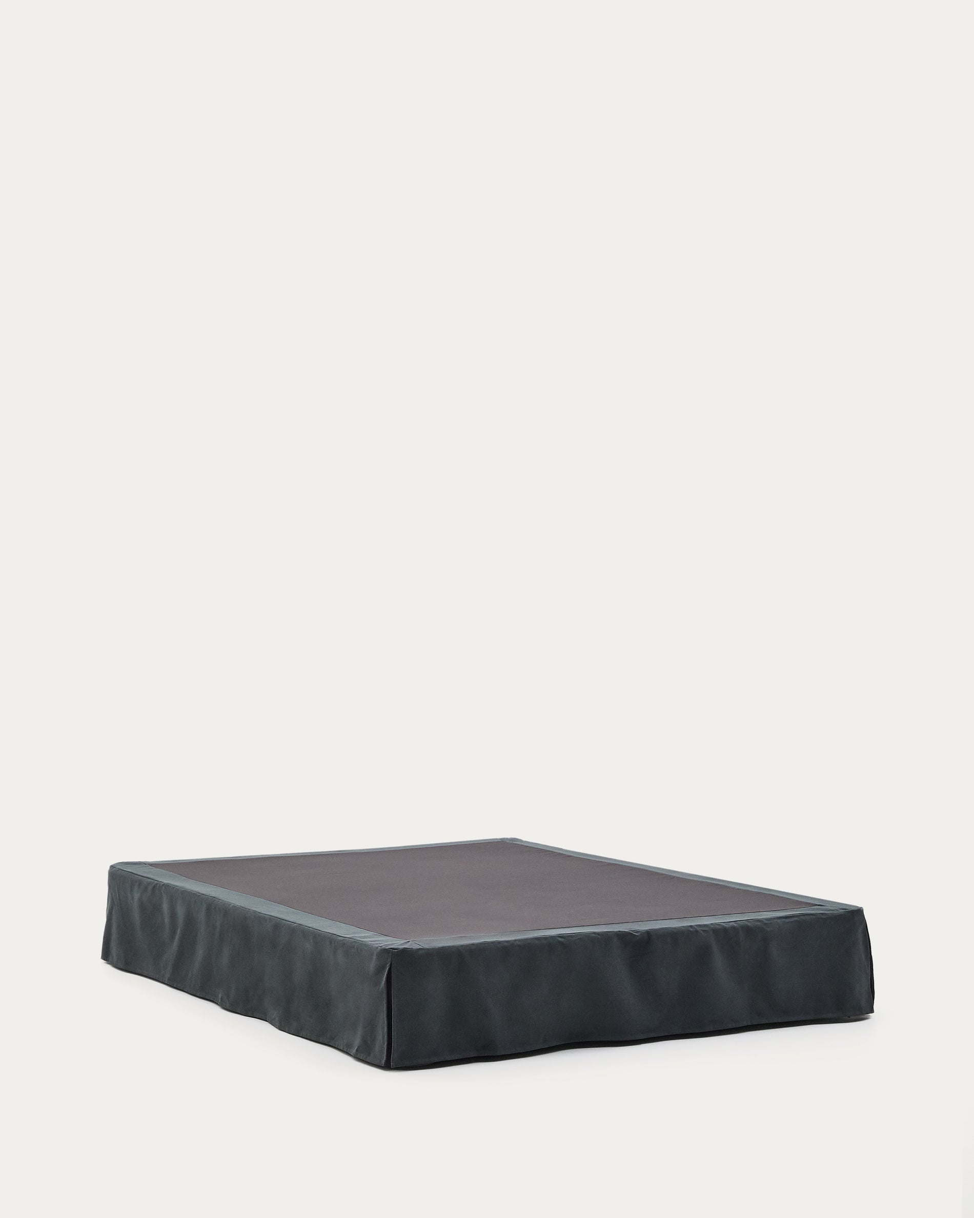 Anthracite grey linen and cotton Jaira base with removable cover for a 150 x 190 cm mattress - Product View