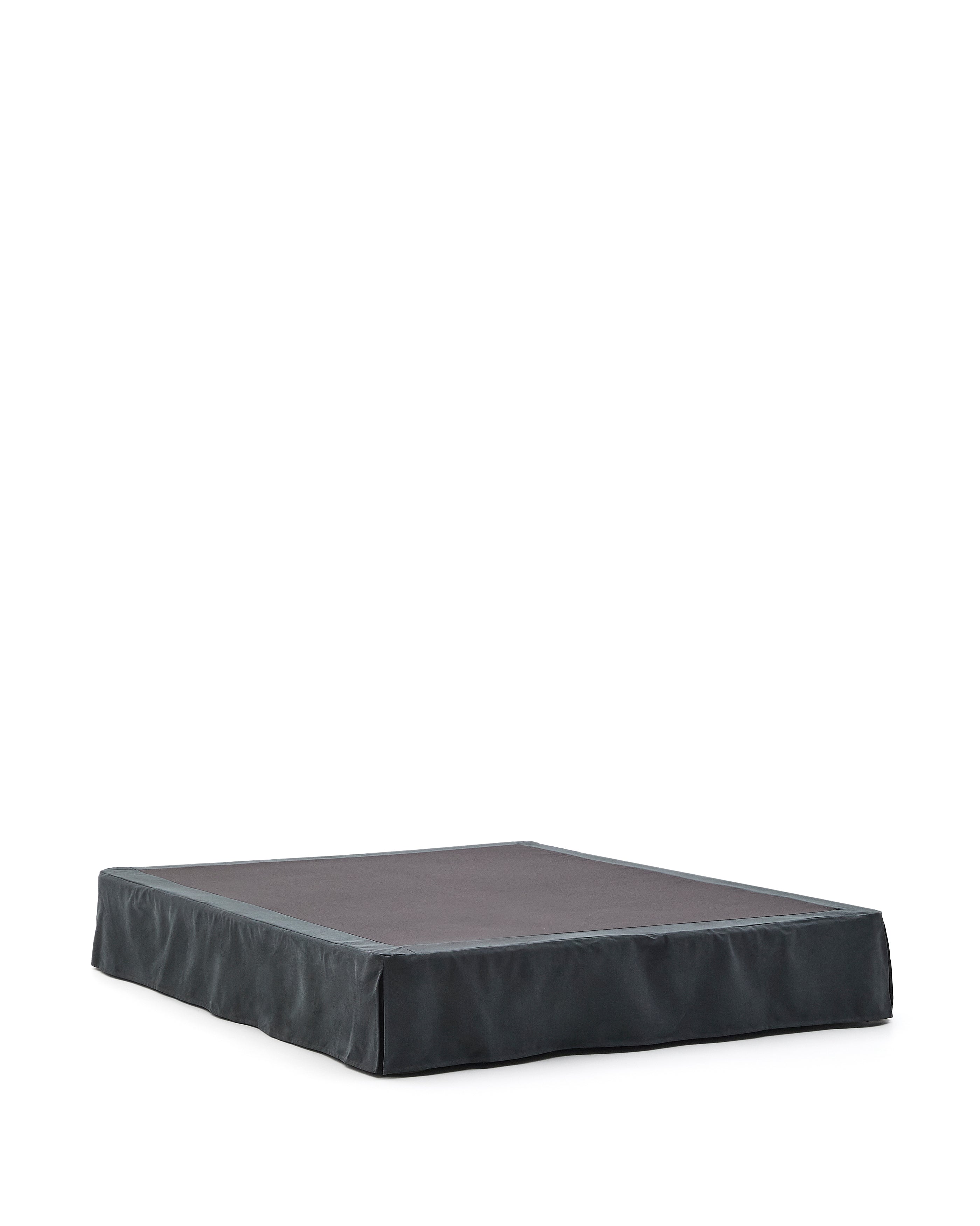 Anthracite grey linen and cotton Jaira base with removable cover for a 160 x 200 cm mattress - Product Image