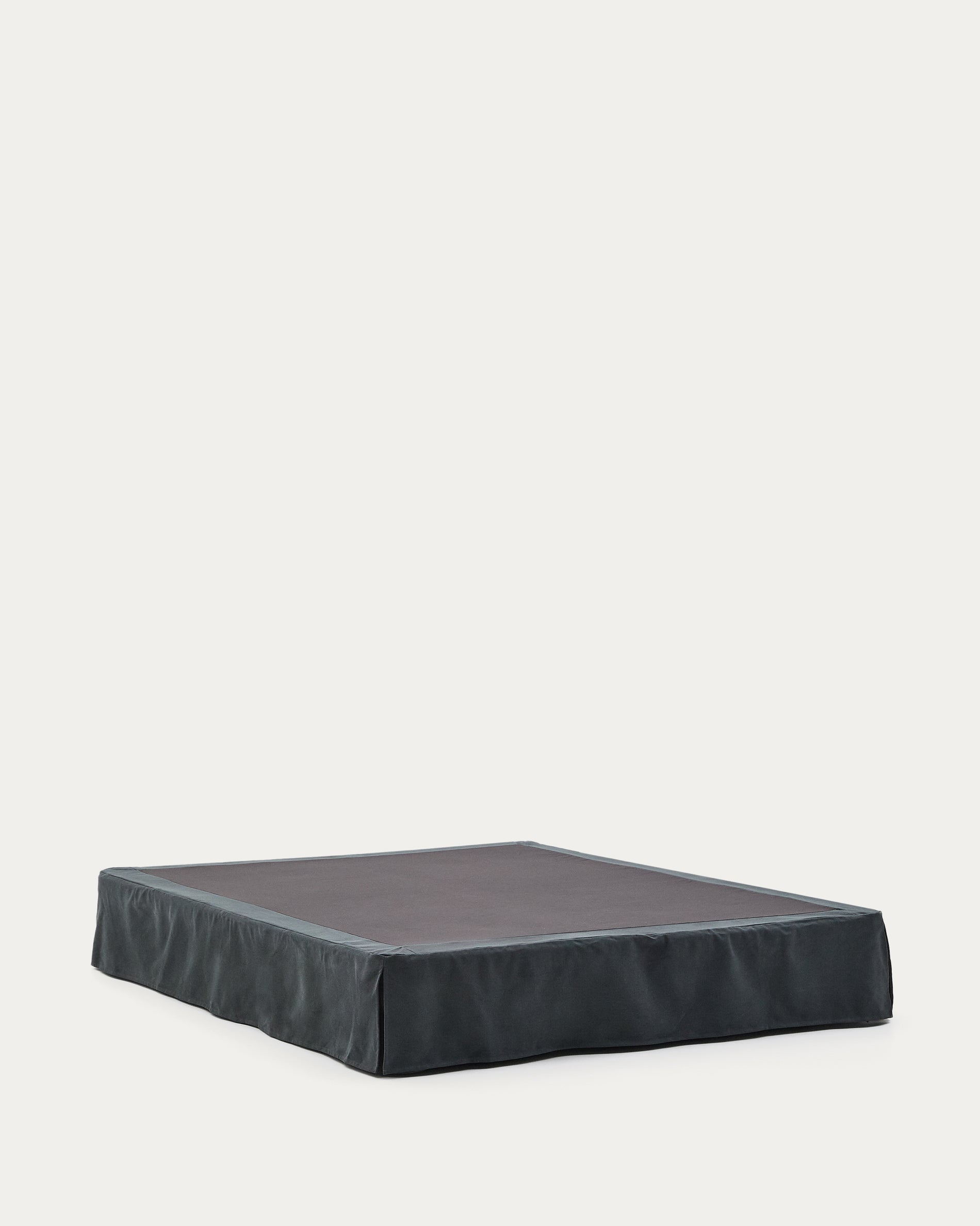 Anthracite grey linen and cotton Jaira base with removable cover for a 160 x 200 cm mattress - Product View