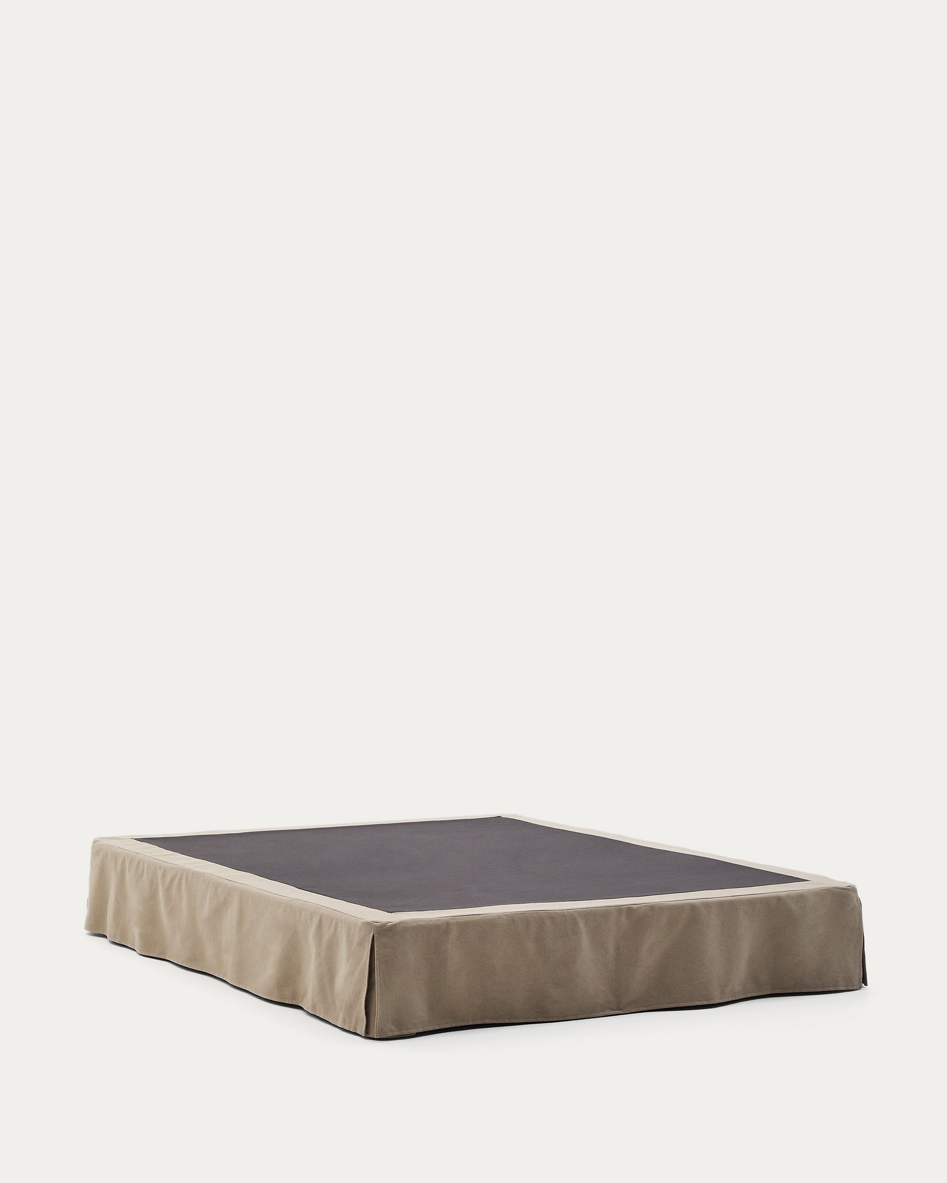 Jaira base with removable Linen and cotton cover in taupe for a 160 x 200 cm mattress - Product View