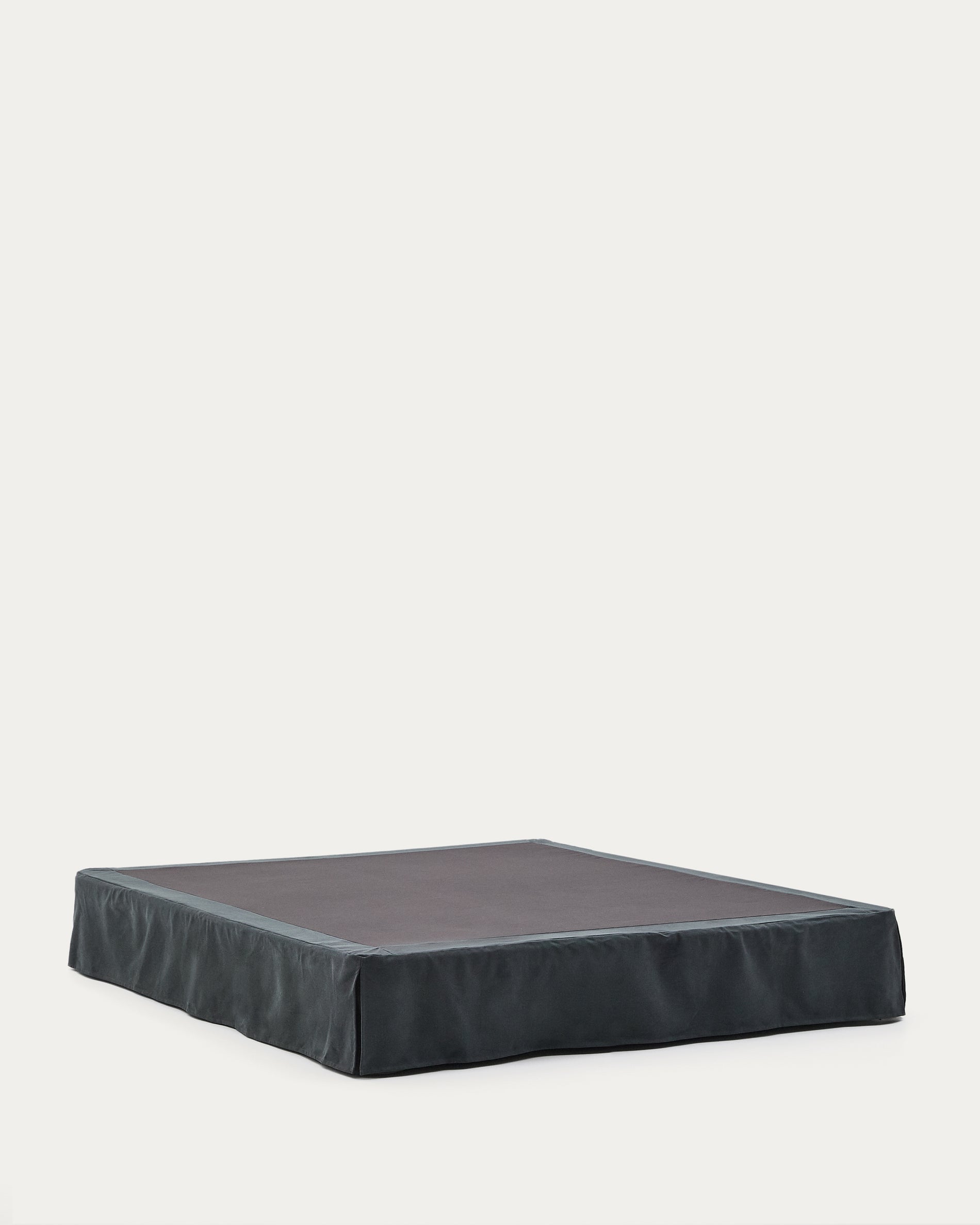 Anthracite grey linen and cotton Jaira base with removable cover for a 180 x 200 cm mattress - Product View