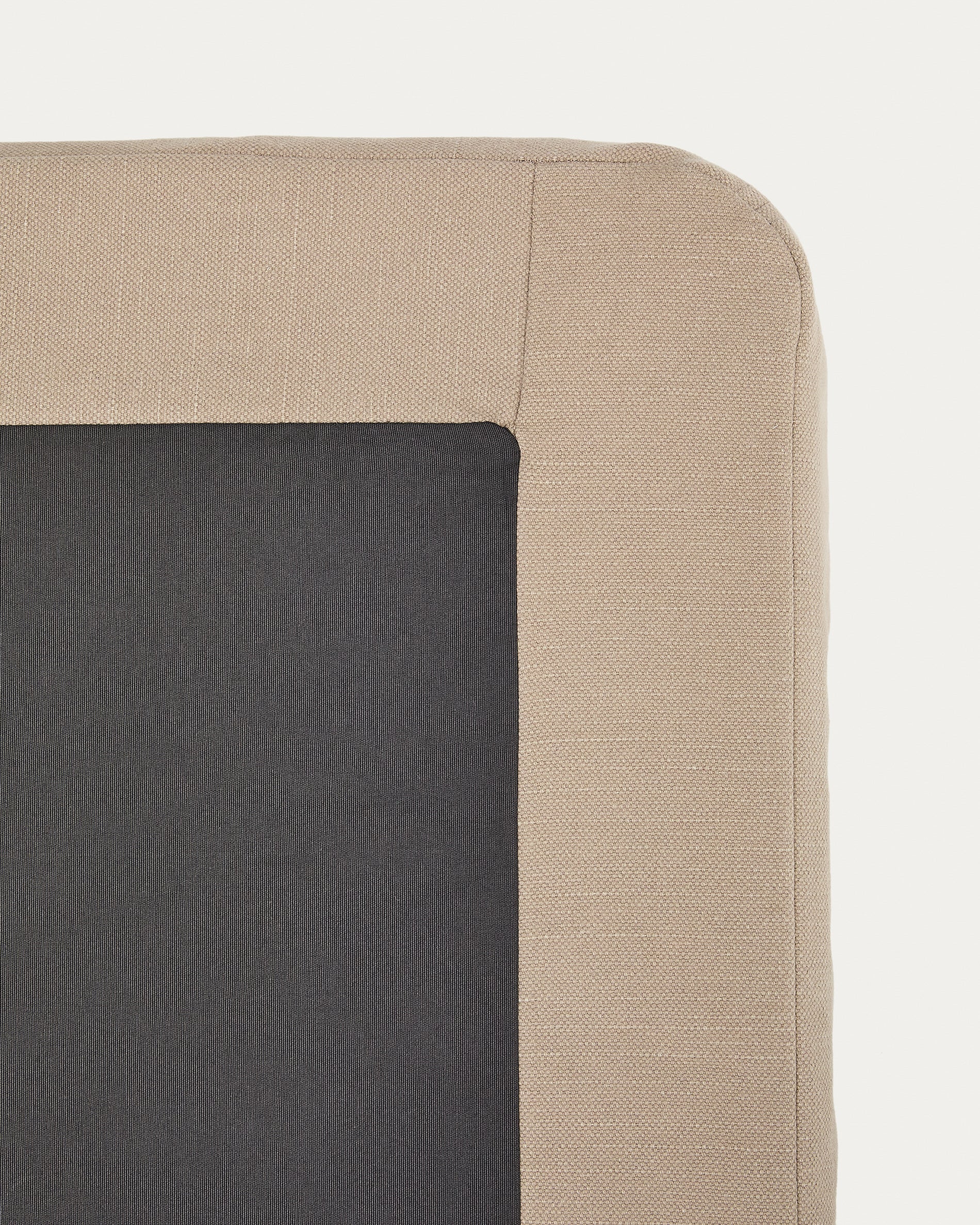 Jaira linen and cotton base with removable cover in taupe for a 180 x 200 cm mattress - Detail