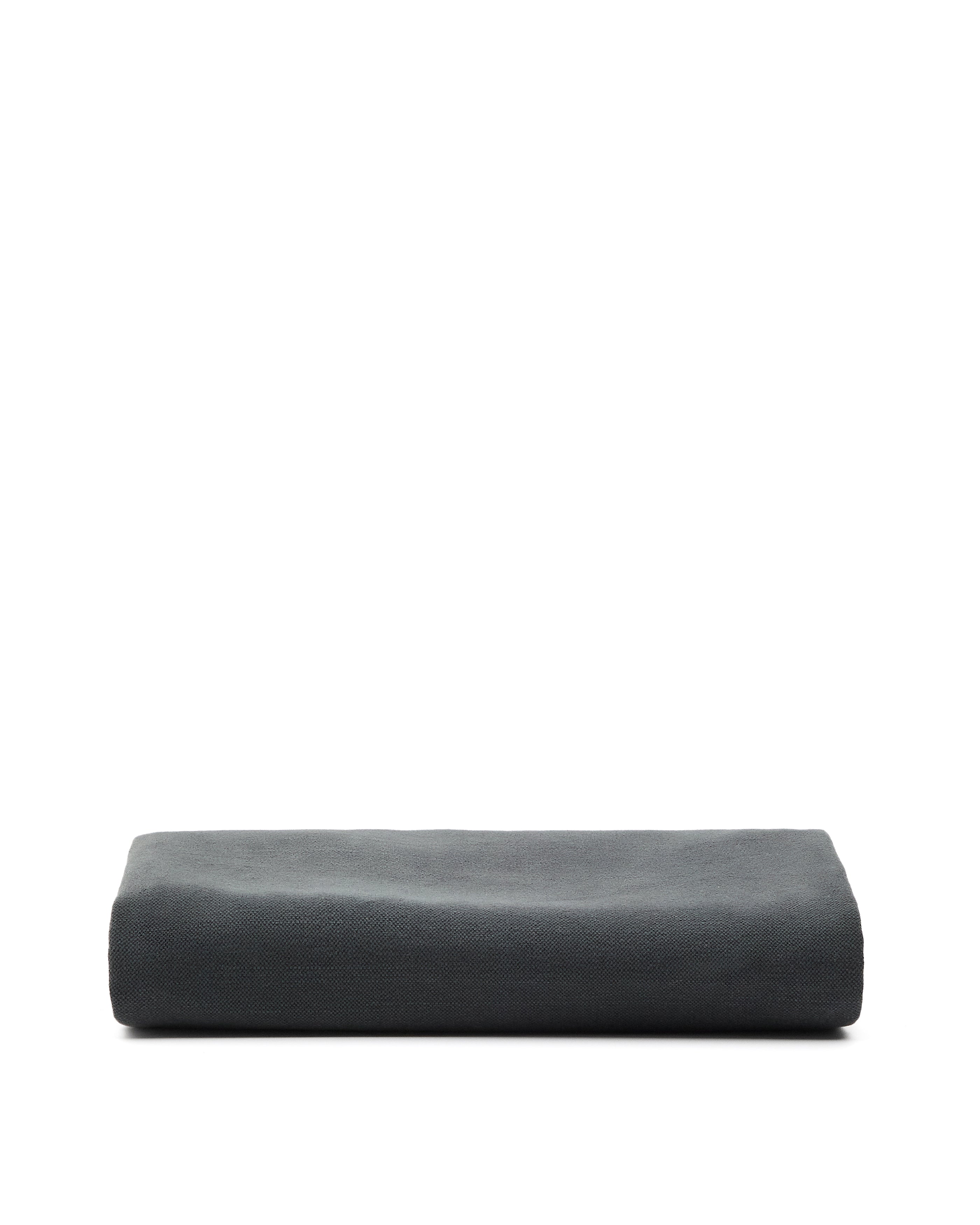 Anthracite grey linen and cotton Jaira bed base cover for a 90 x 200 cm mattress - Product Image