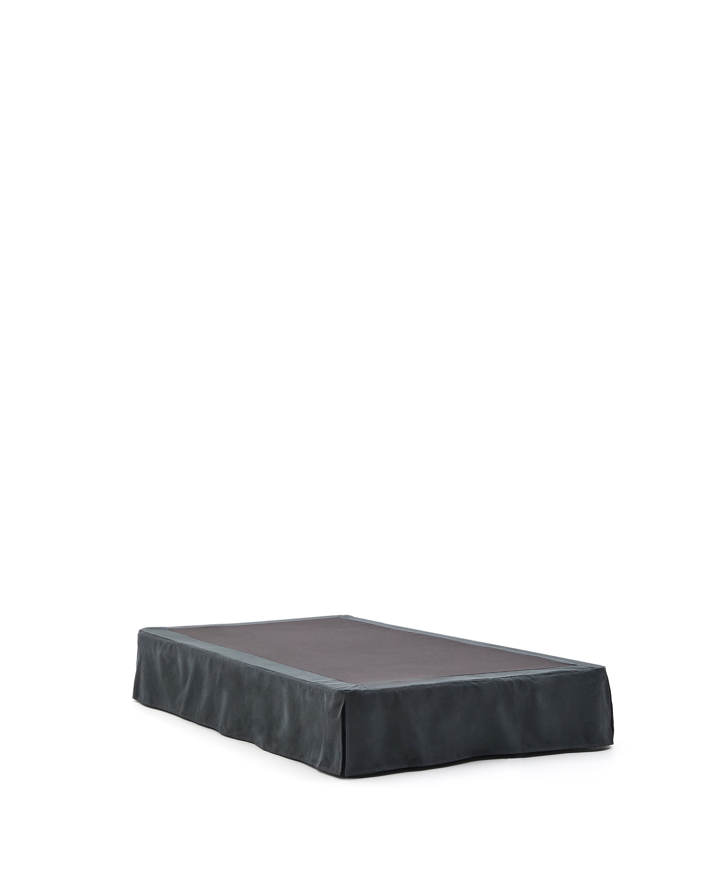 Anthracite grey linen and cotton Jaira bed base cover for a 90 x 200 cm mattress - Product Image