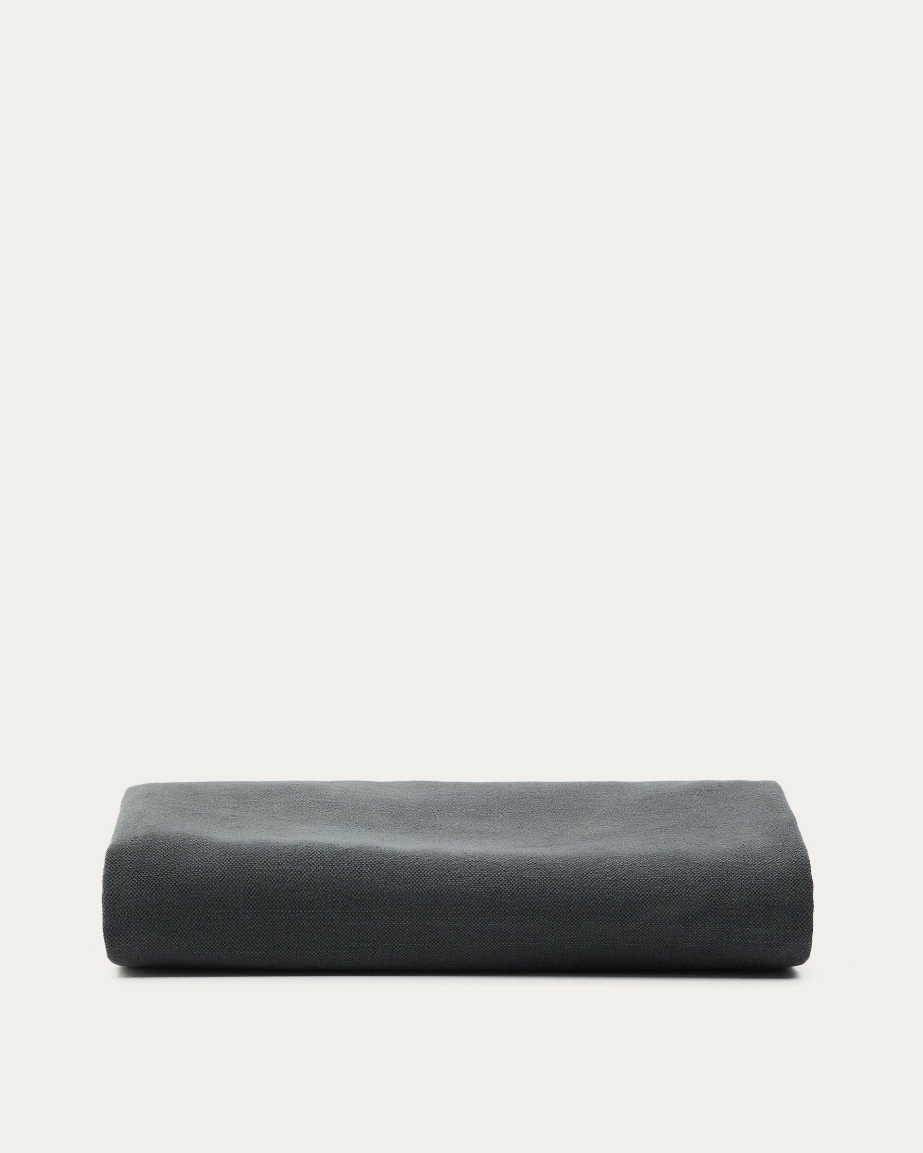 Anthracite grey linen and cotton Jaira bed base cover for a 90 x 200 cm mattress - Product View