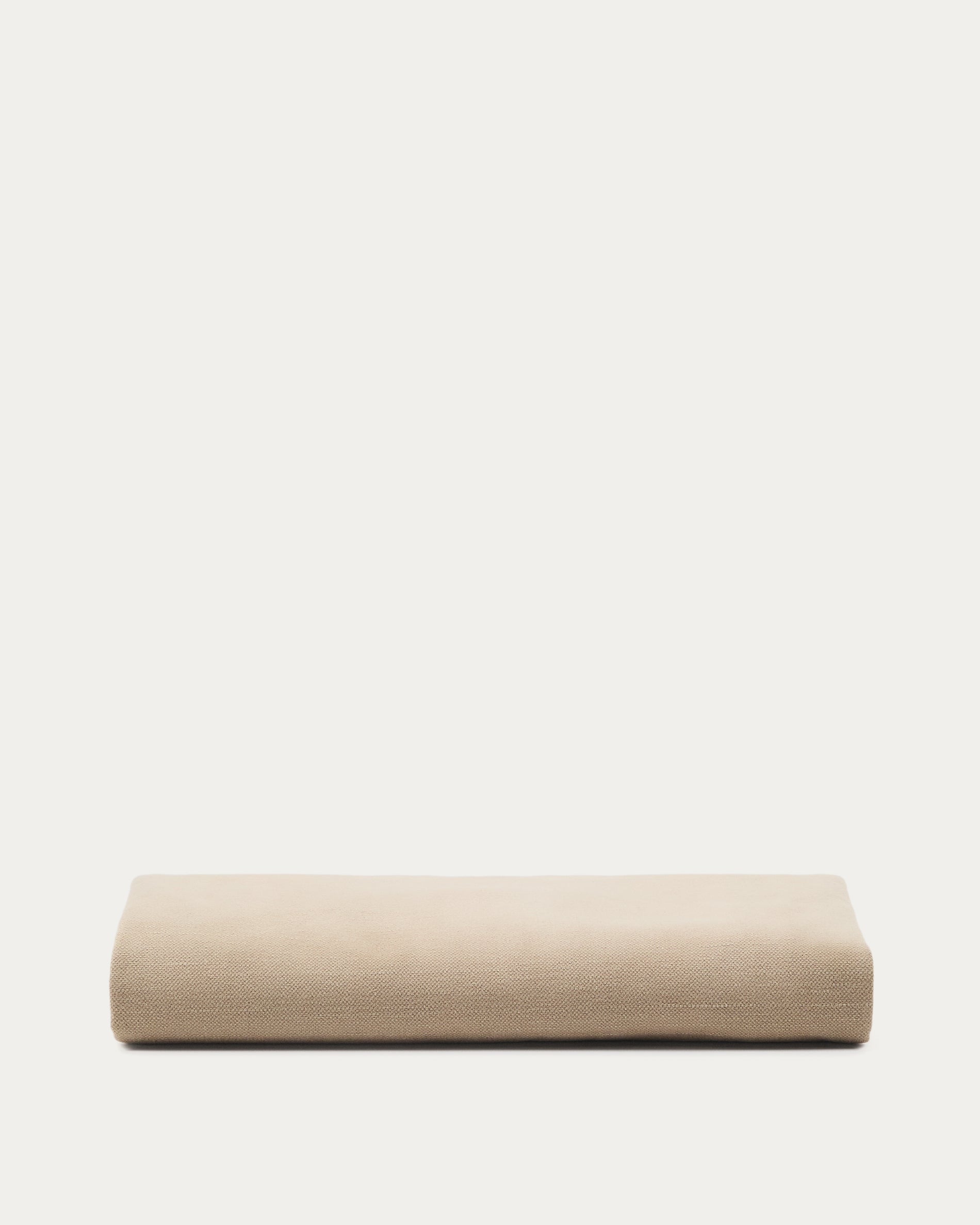Jaira linen and cotton bed base cover in taupe for a 90 x 200 cm mattress - Product View