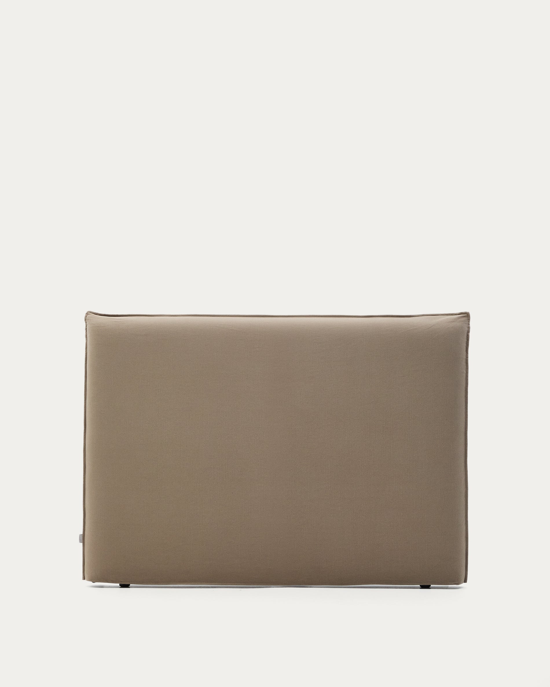 Jaira linen and cotton headboard cover in taupe for a 160 cm bed - Product View