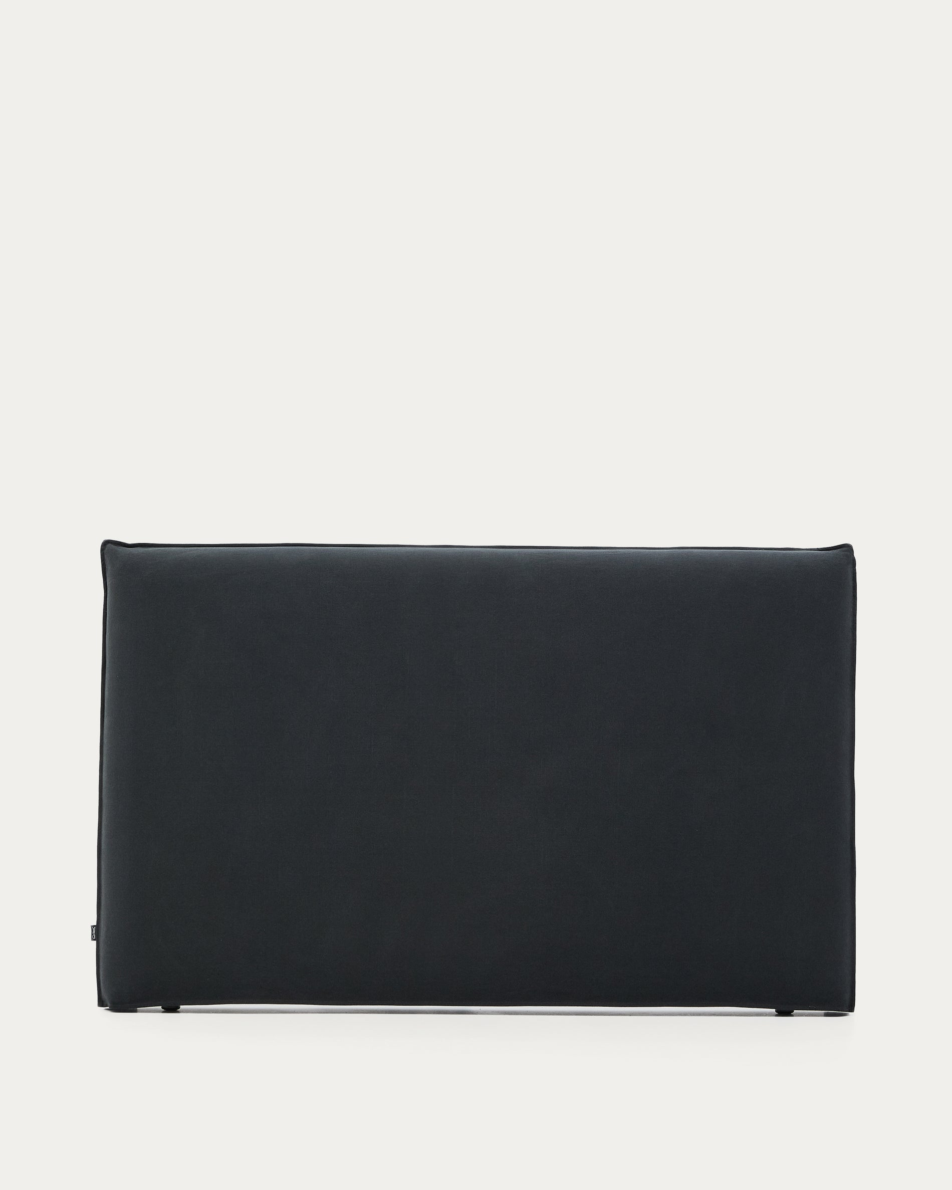 Anthracite grey linen and cotton Jaira headboard cover for a 180 cm bed - Product View