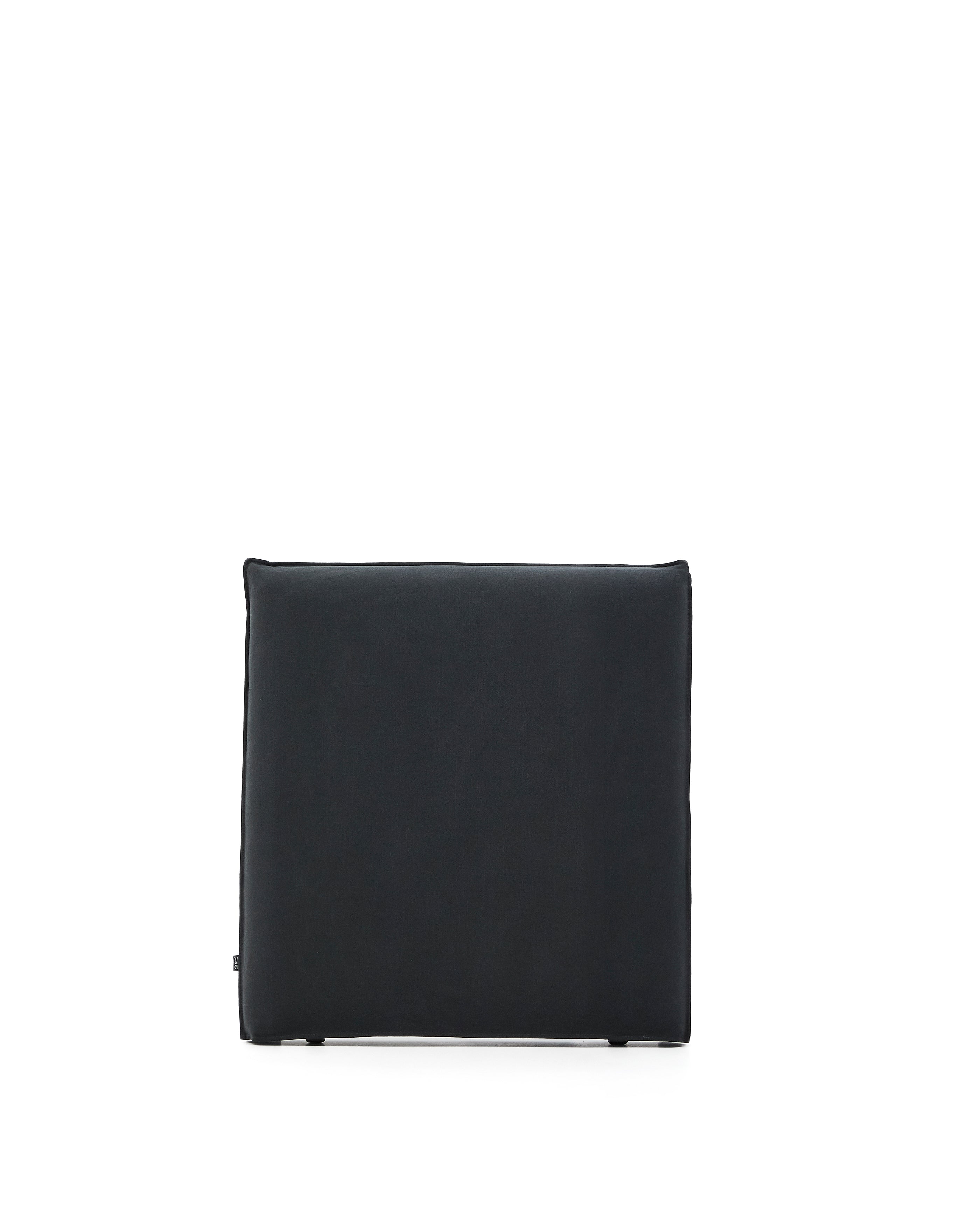 Anthracite grey linen and cotton Jaira headboard cover for a 90 cm bed - Product Image