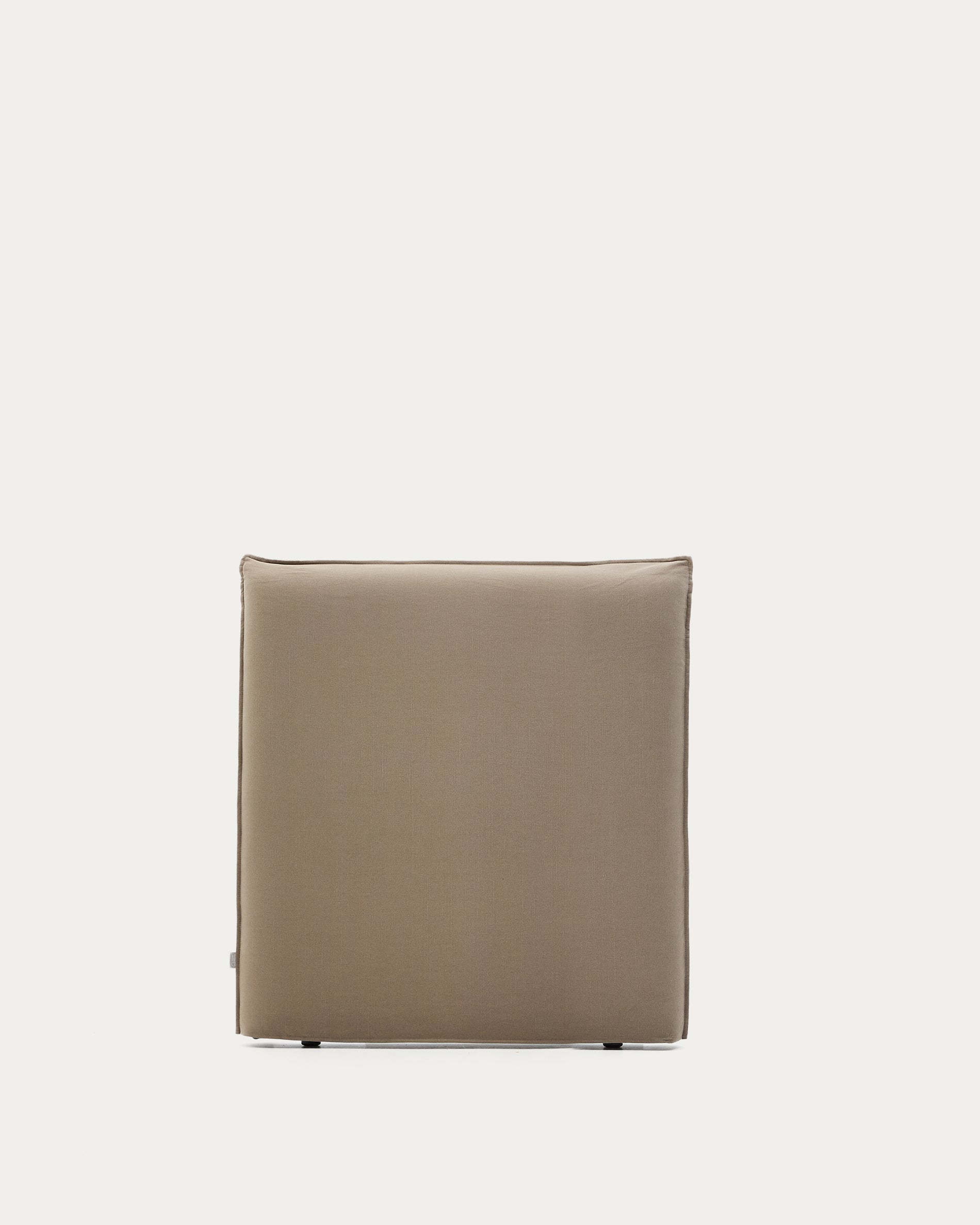 Jaira linen and cotton headboard cover in taupe for a 90 cm bed - Product View