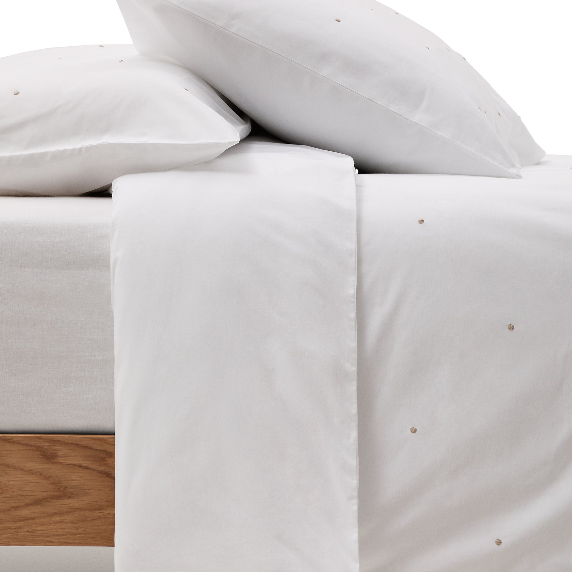 Sontag fehér, pamut perkal, hímzett ágytakaró és párnahuzat szett, 90 cm-es ágyhoz