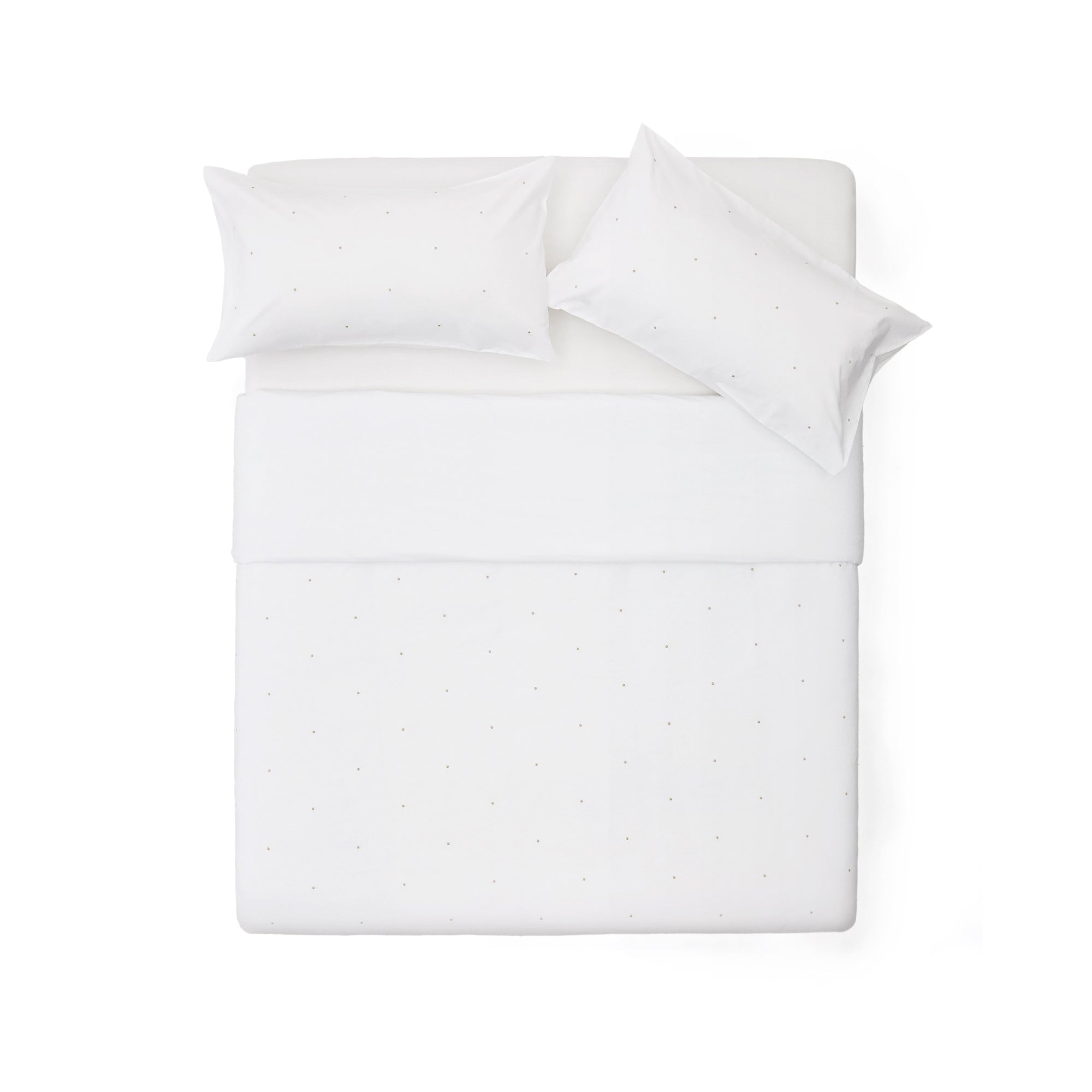 Sontag fehér, pamut perkal, hímzett ágytakaró és párnahuzat szett, 150 cm-es ágyhoz