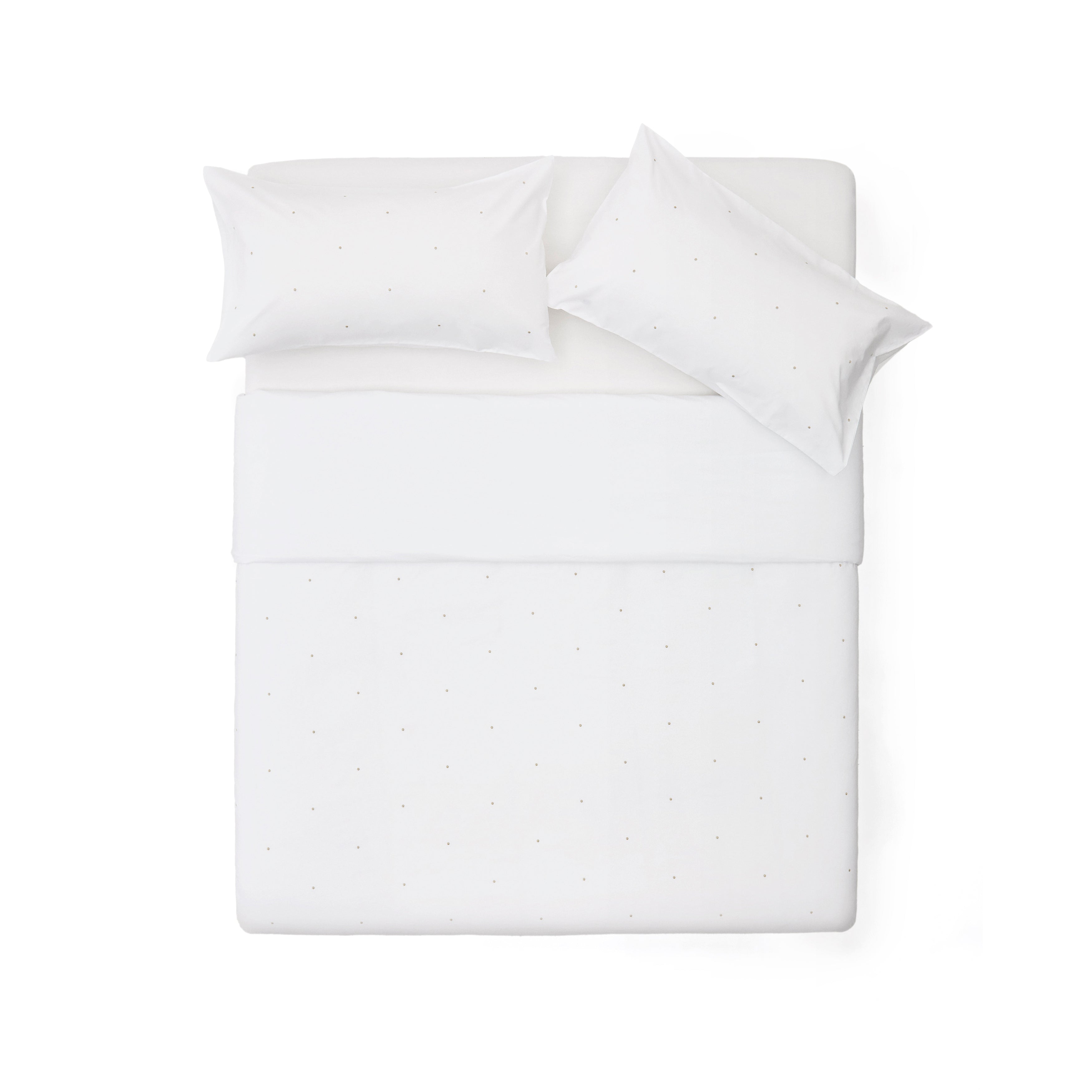 Sontag white, cotton percale, embroidered bedspread and pillowcase set, for 150 cm bed