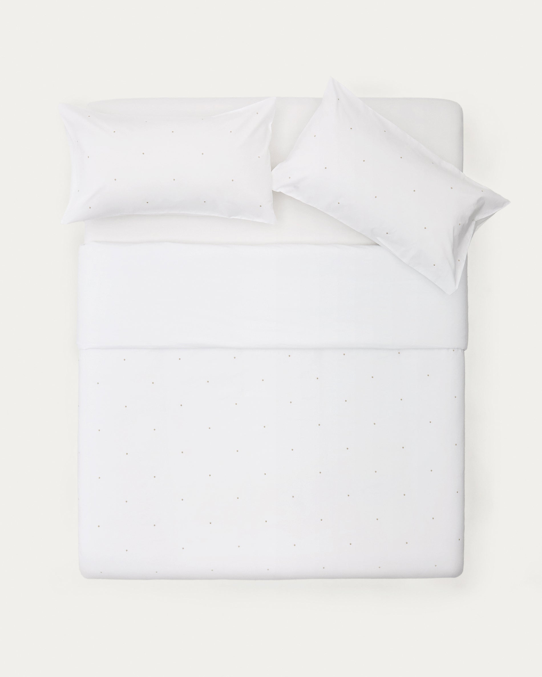 Sontag white, cotton percale, embroidered bedspread and pillowcase set, for 150 cm bed