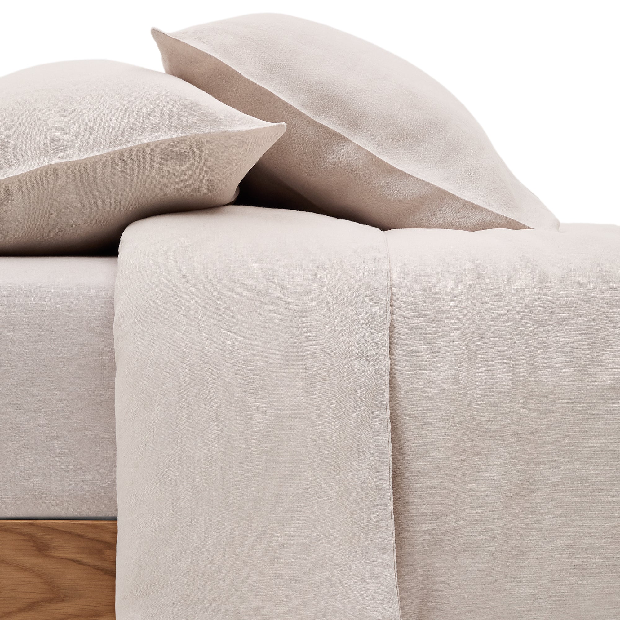 Simmel grey, cotton and linen duvet and pillow cover set, 90 cm bed - Product Image