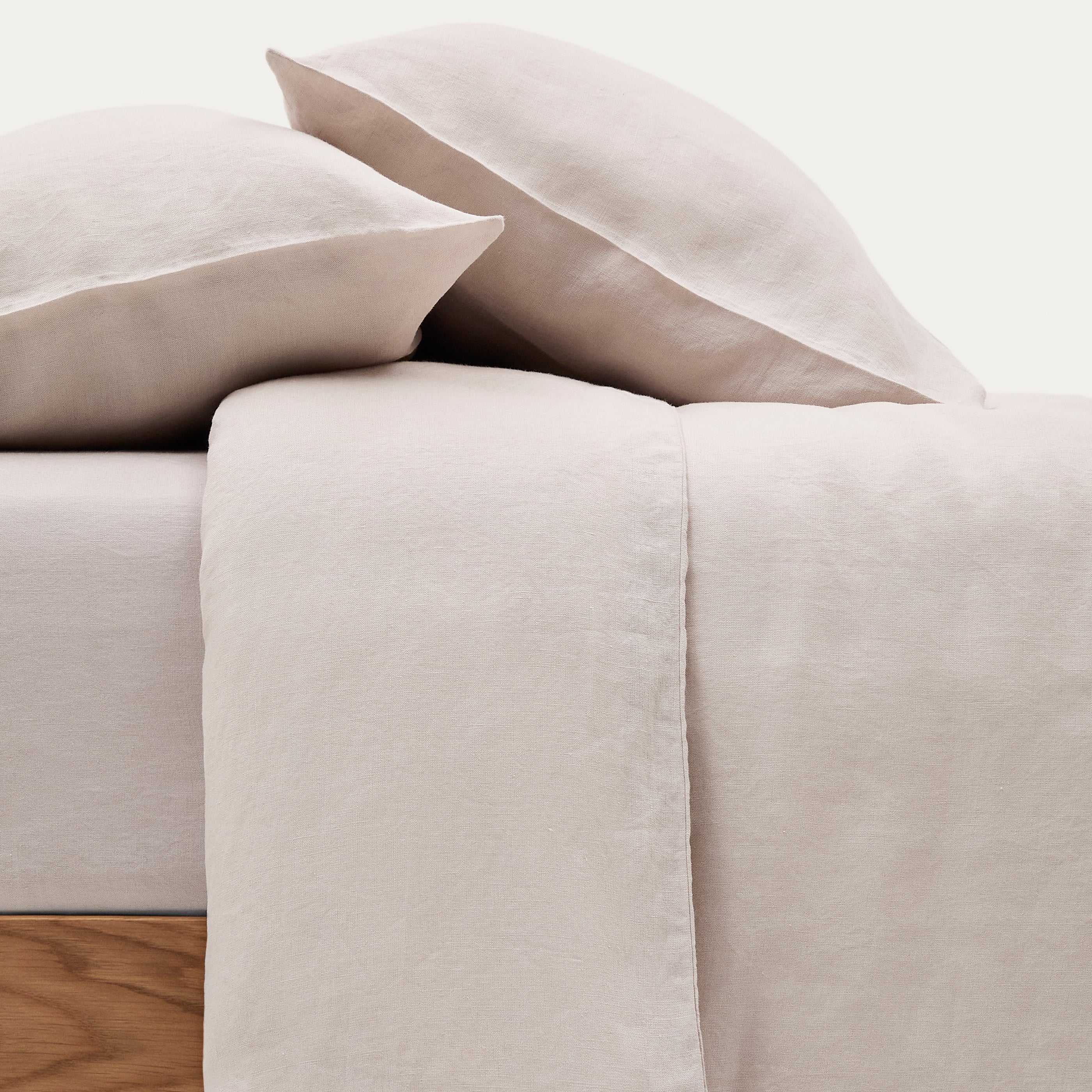 Simmel grey, cotton and linen duvet and pillow cover set, 180 cm bed - Product Image