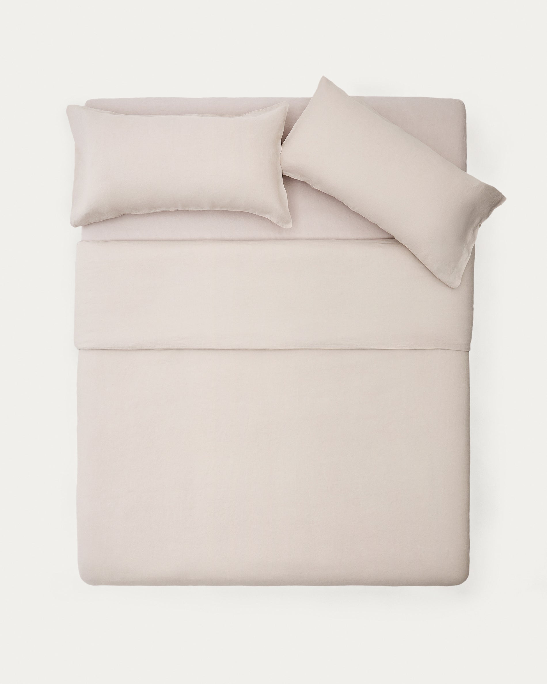 Simmel grey, cotton and linen duvet and pillow cover set, 180 cm bed - Product View