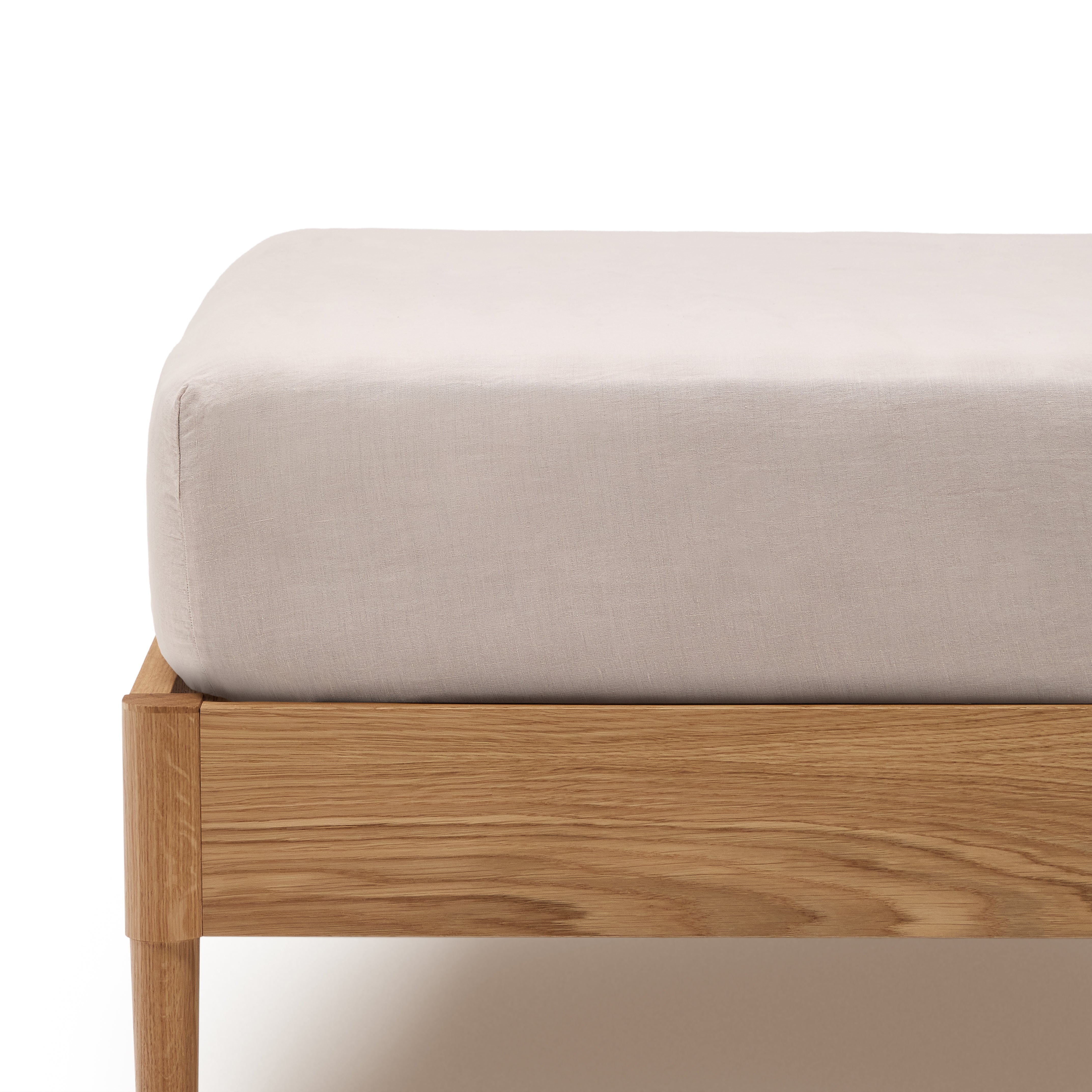 Simmel grey, cotton and linen, adjustable bottom sheet for a 150 cm bed - Product Image